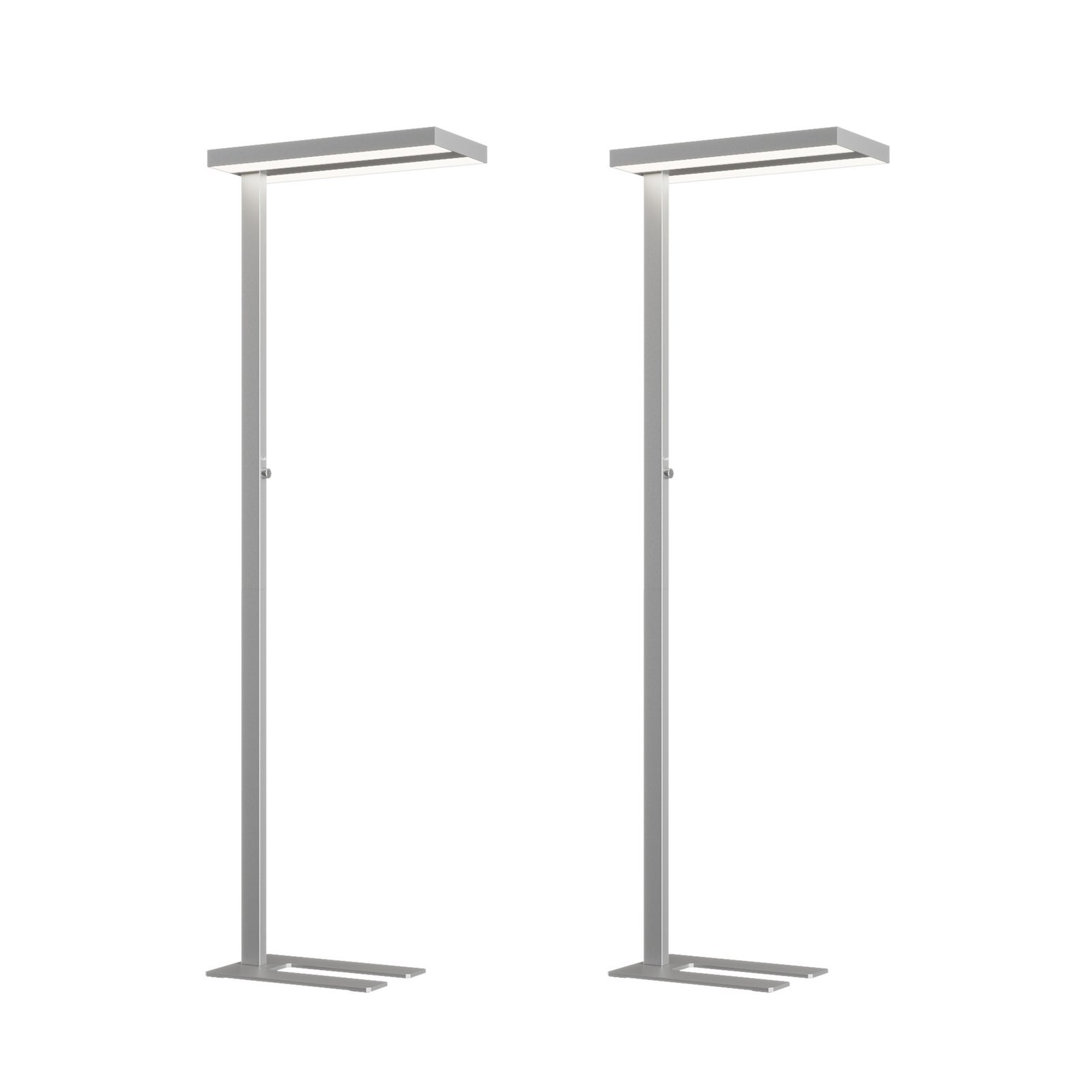 Arcchio LED-Stehlampe Logan Basic,  2er-Set, silber, 6000 lm