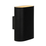Aplique de pared OVALIS, negro, altura 20 cm, metal, luz hacia arriba/abajo, E14