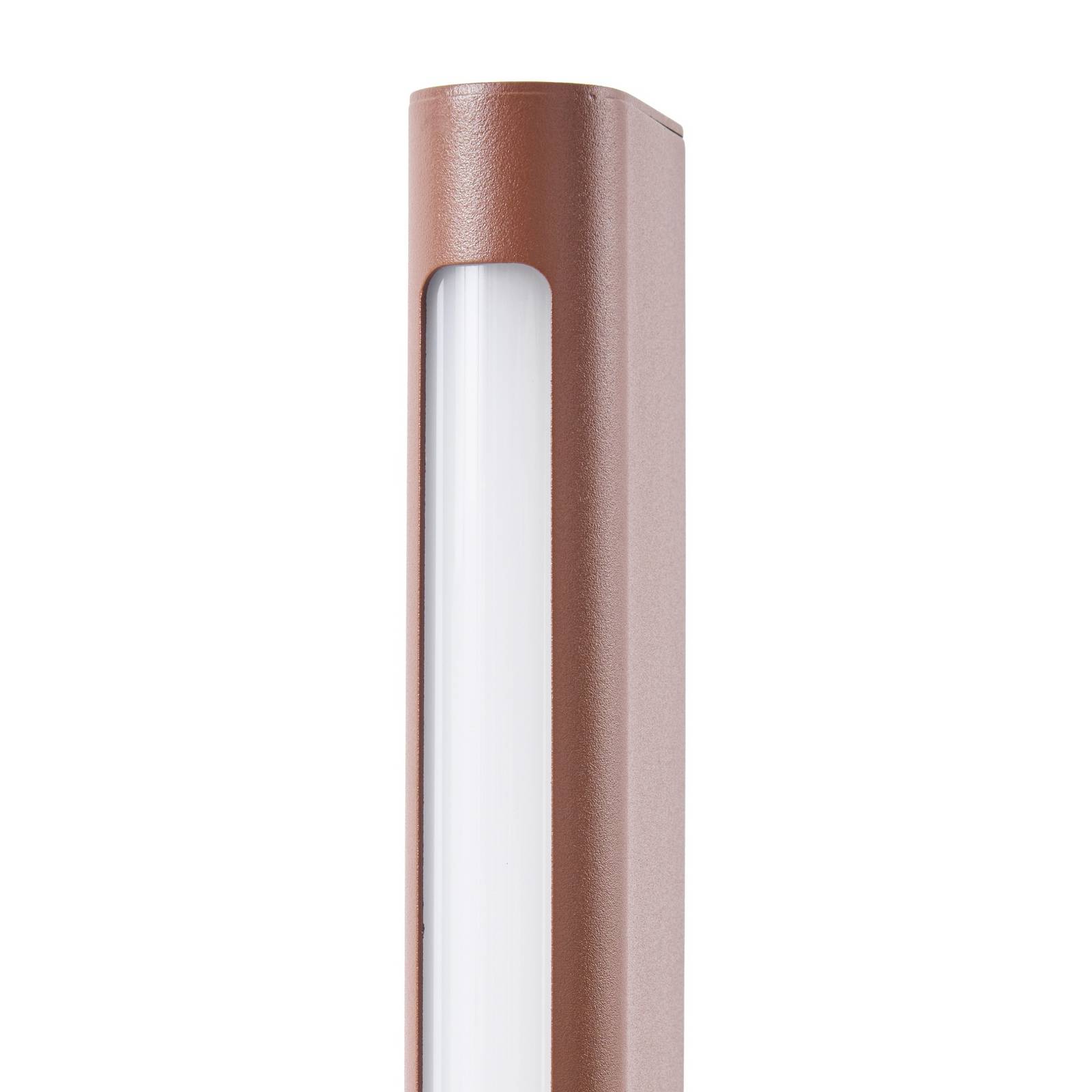 Słupek oświetleniowy LED Lucande Celiora, wysokość 80 cm, brązowy, IP65