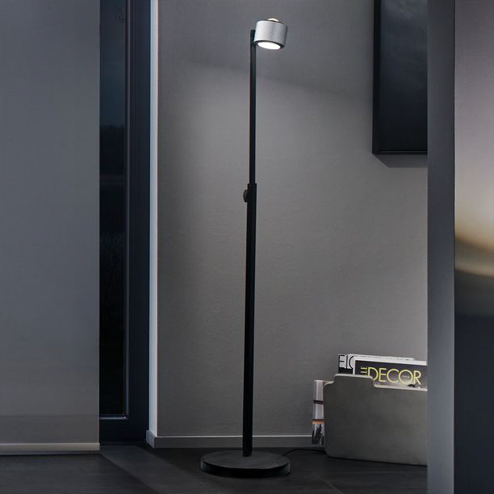 Aldan Floor Lamp Dim. Black/Brushed Alu - Paulmann