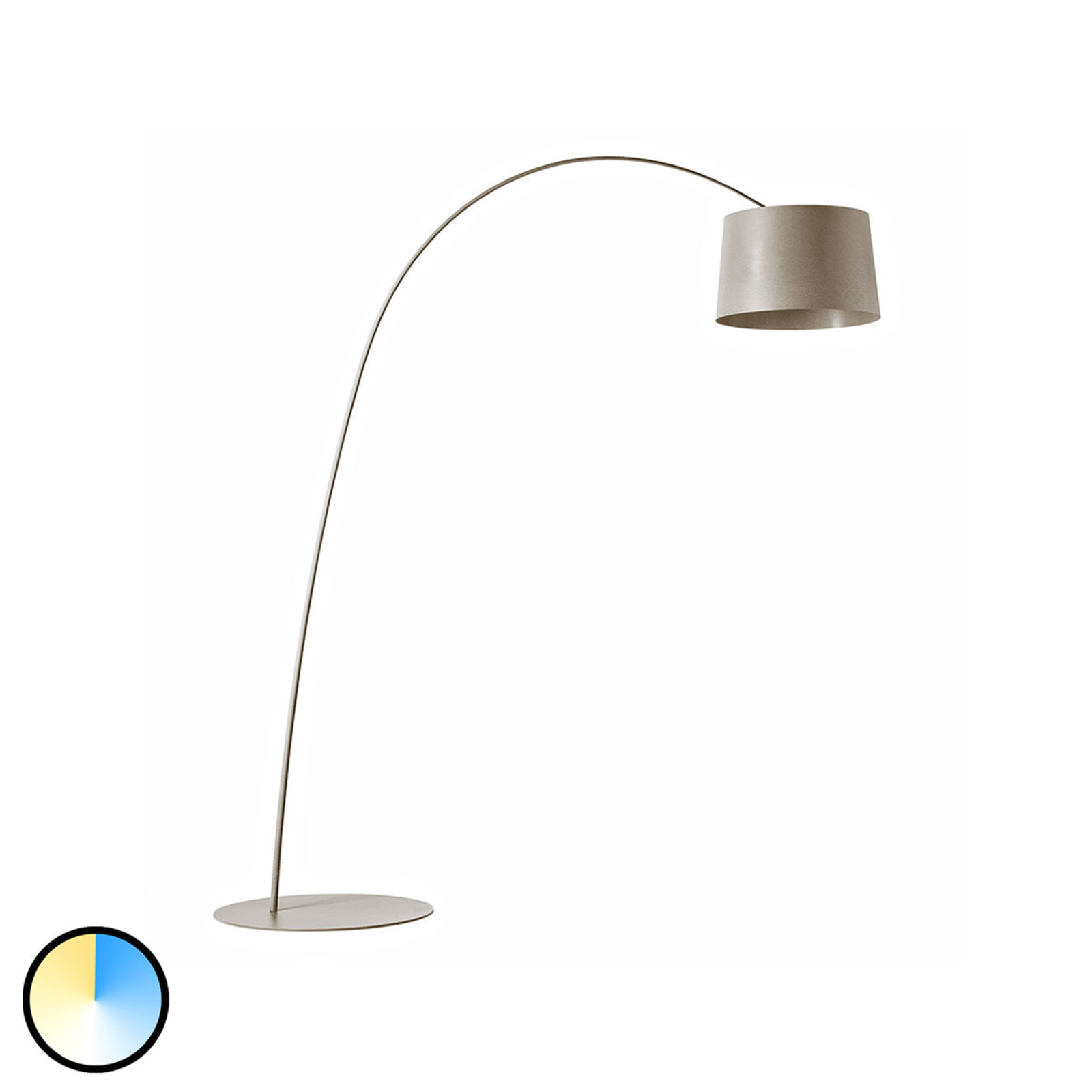 FOSCARINI Foscarini MyLight Twiggy LED arc light, for Living / Dining Room, fibreglass composite material, PMMA, polycarbonate, metal, 33 W, energy efficiency: A+, H: 220 cm