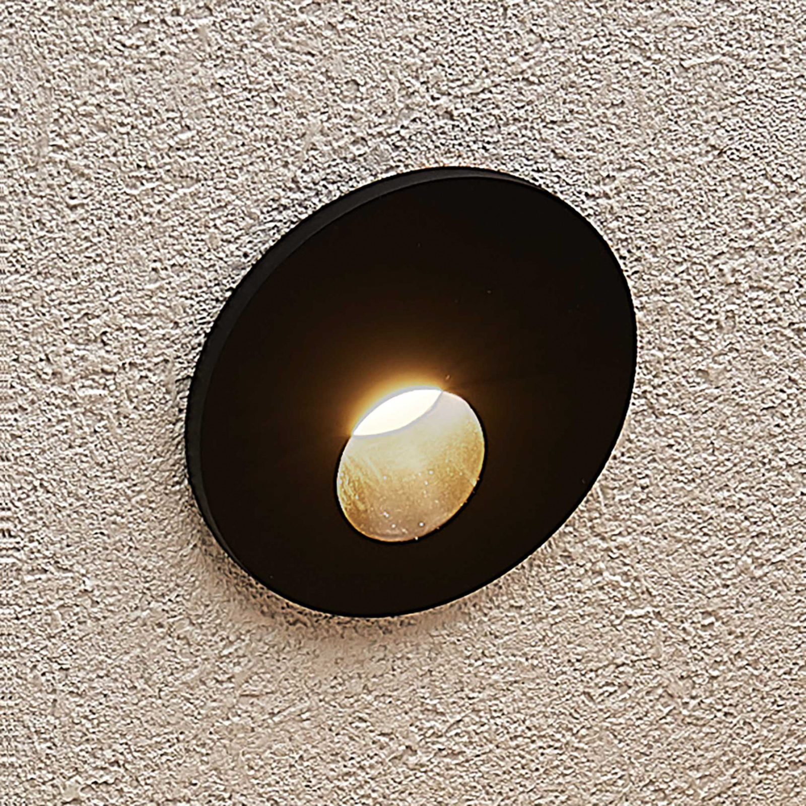 Arcchio Vexi lámpara empotrada LED, redondo, negro