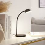 Lindby lampe de table LED Maori, noir, CCT, métal, intensité variable