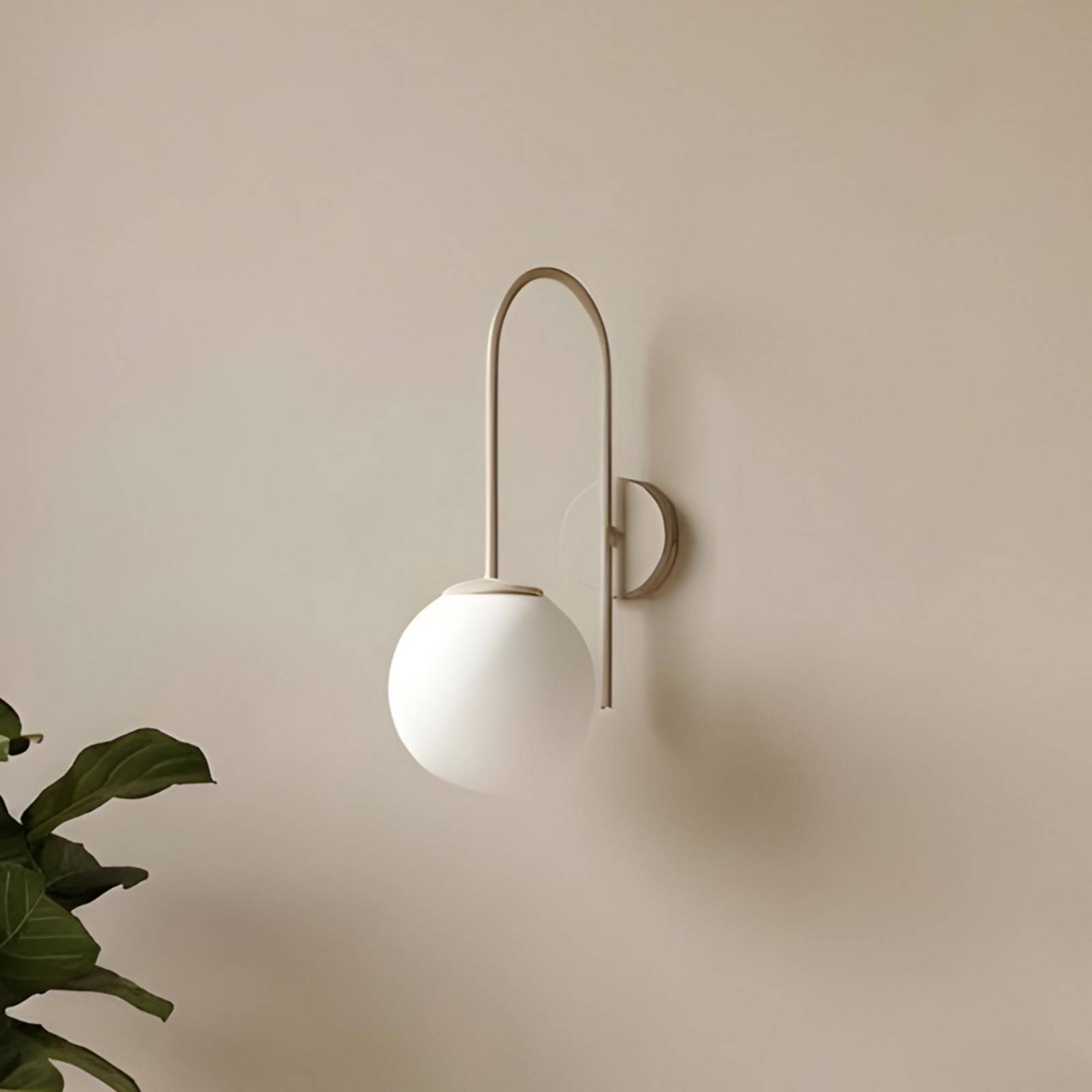 Kinkiet Cambridge, beżowy, wysokość 34 cm, metal/szkło, E14