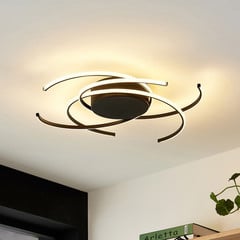 Lindby plafón LED, Hamza, Ø 49 cm, negro, aluminio