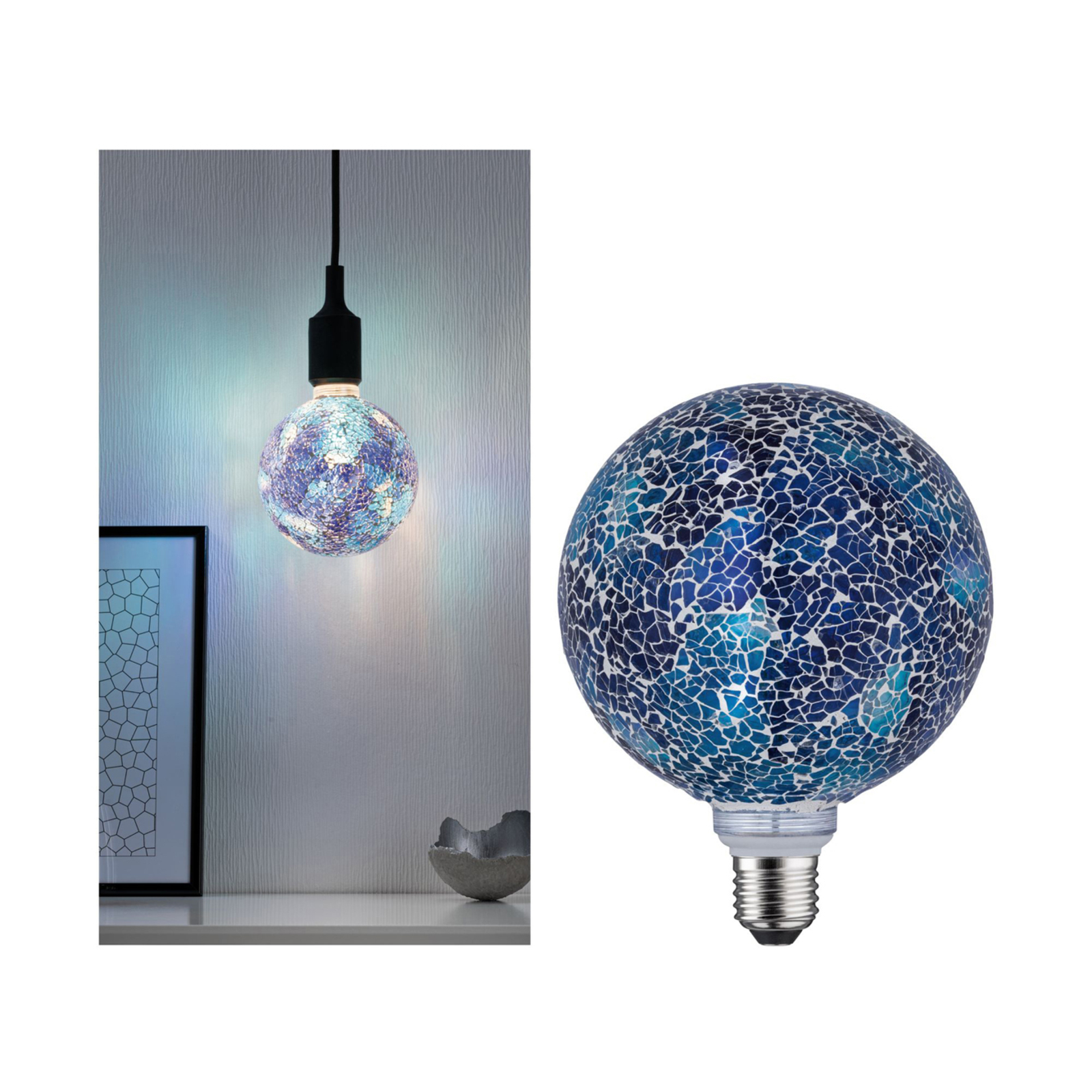 Paulmann E27 LED-Globe 5W Miracle Mosaic blu