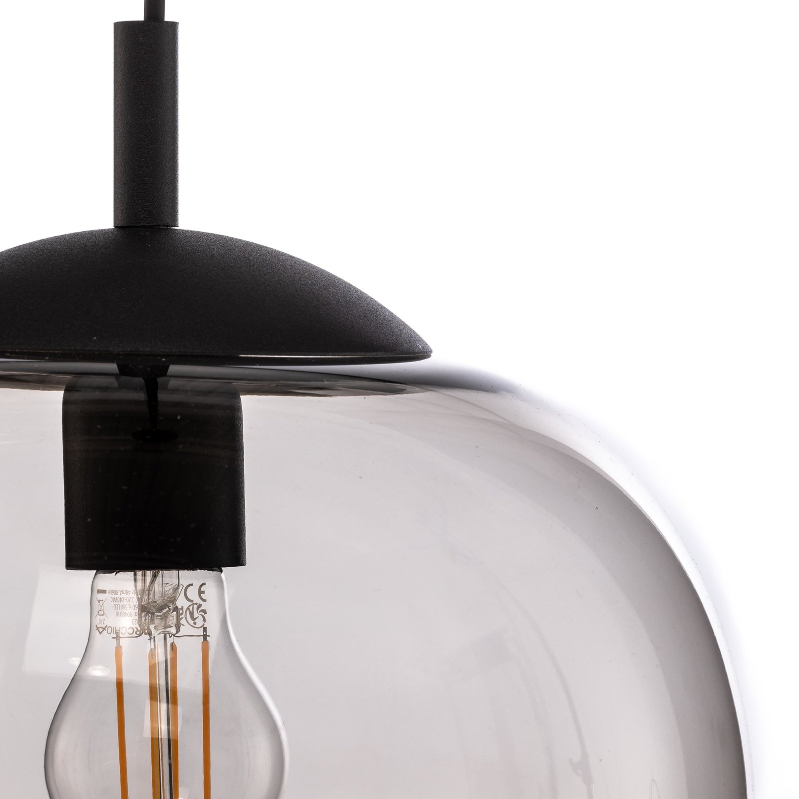 Lampă suspendată Vibe, sticlă maro-transparentă, Ø 30 cm