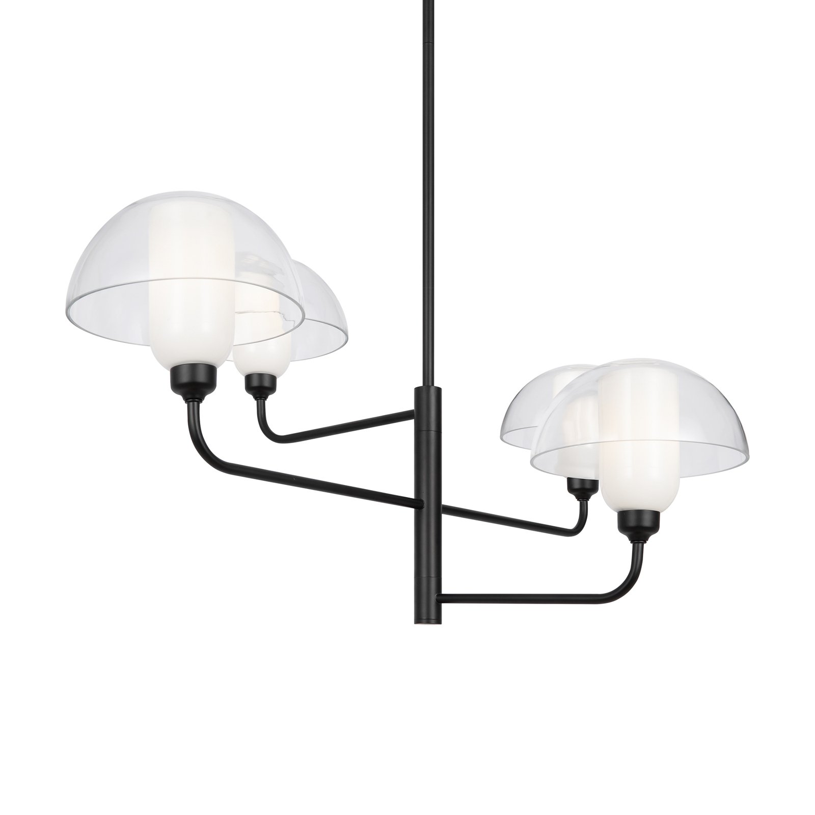 Candeeiro suspenso Maytoni Memory, 4 lâmpadas, preto, cerâmica, vidro