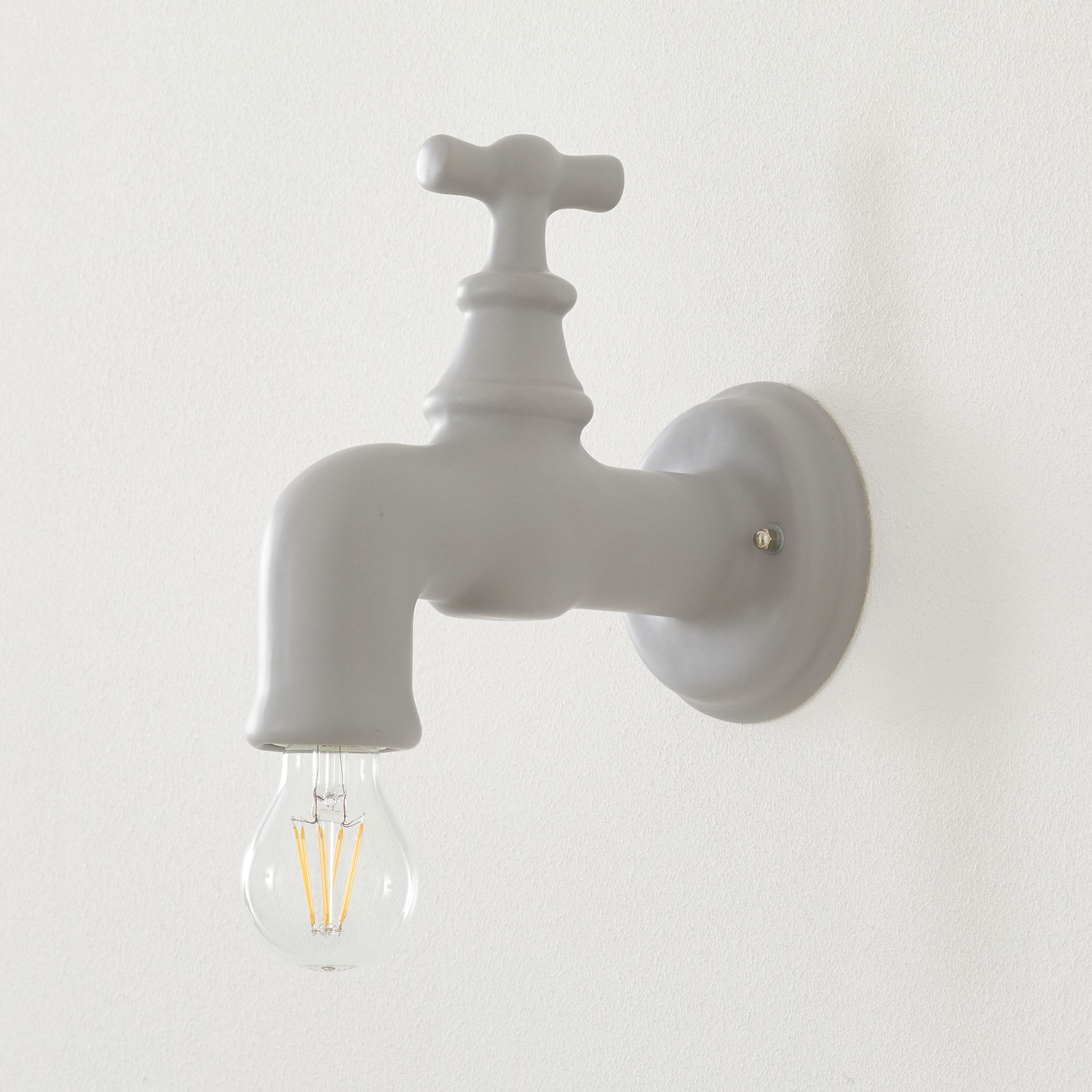 Eurokeramic A188 ceramic wall lamp, matt grey, for Living / Dining Room, ceramics, E27, 60 W, energy efficiency: A++, W: 11 cm, H: 22 cm