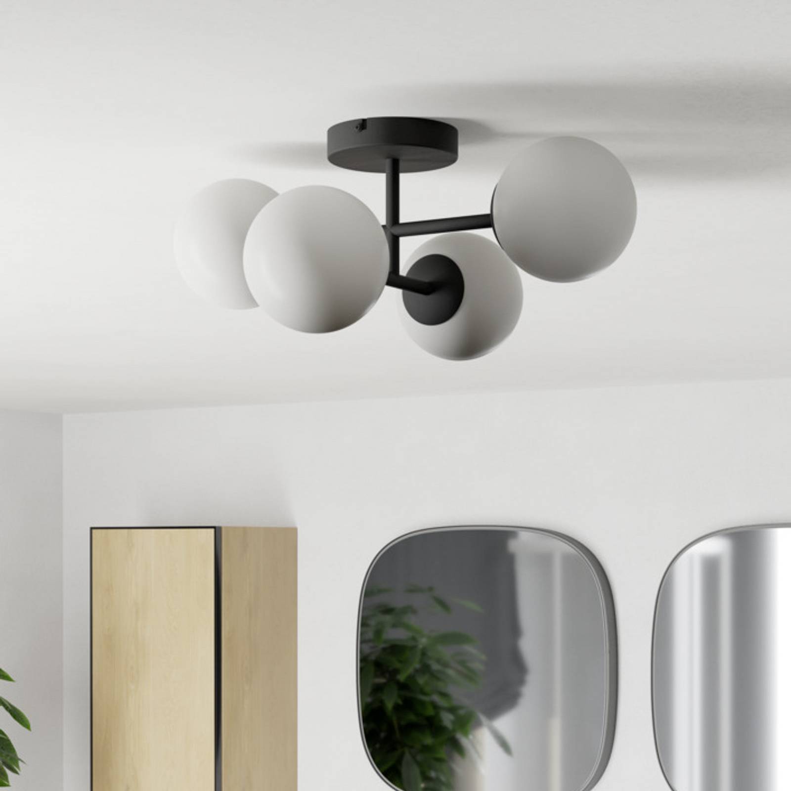 Lampa sufitowa EGLO CASTROVIDO, czarna, 48 cm, 4-punktowa, IP44, G9-LED