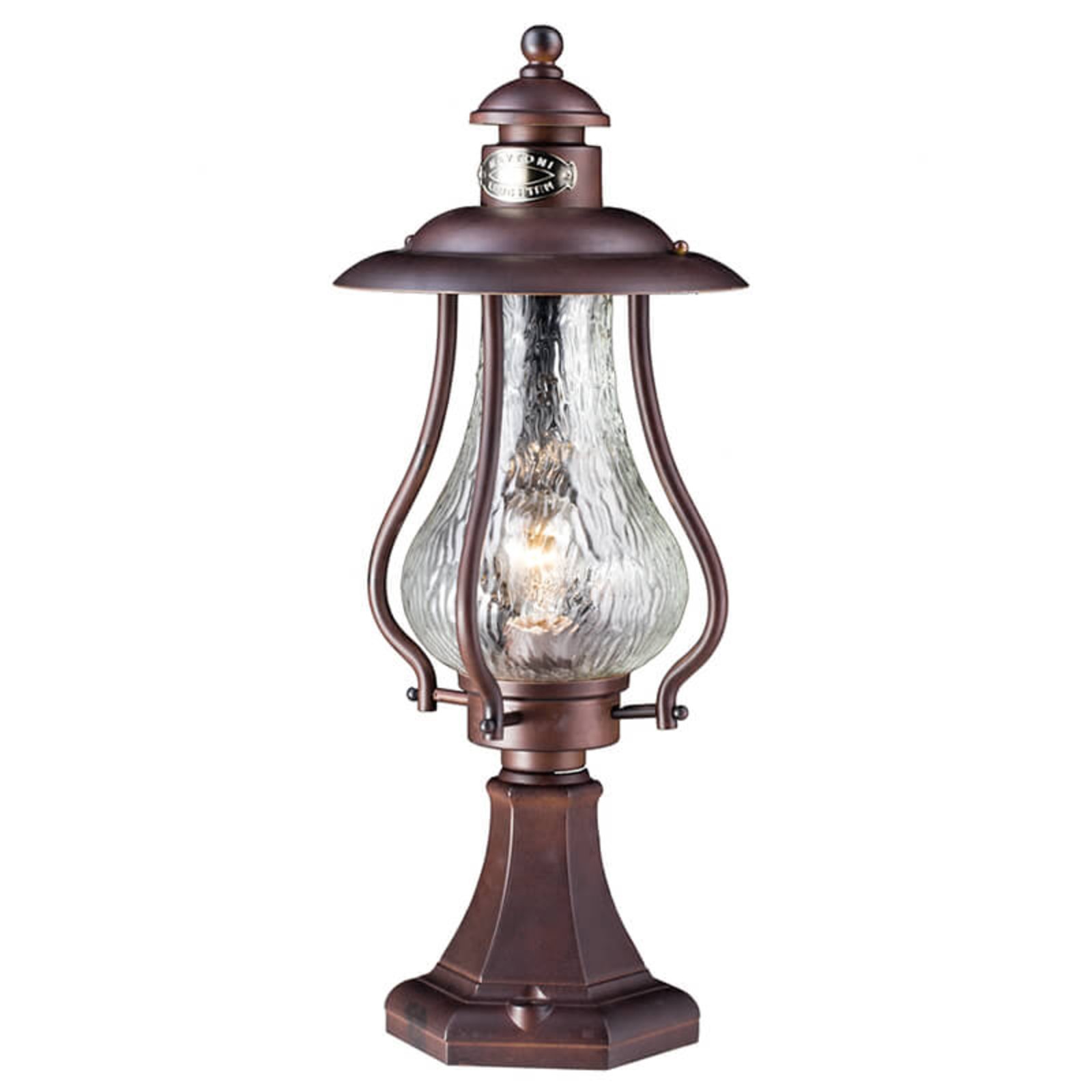 Maytoni Curvy pillar light La Rambla, metal, glass, E27, 60 W, energy efficiency: A++, H: 59.3 cm