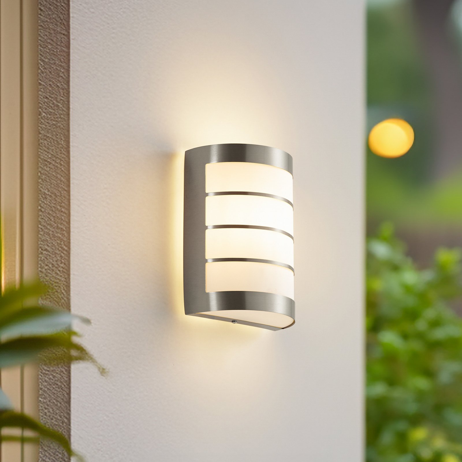 Lindby välisvalgustid Noyan, 20 cm, roostevaba teras, IP44, E27