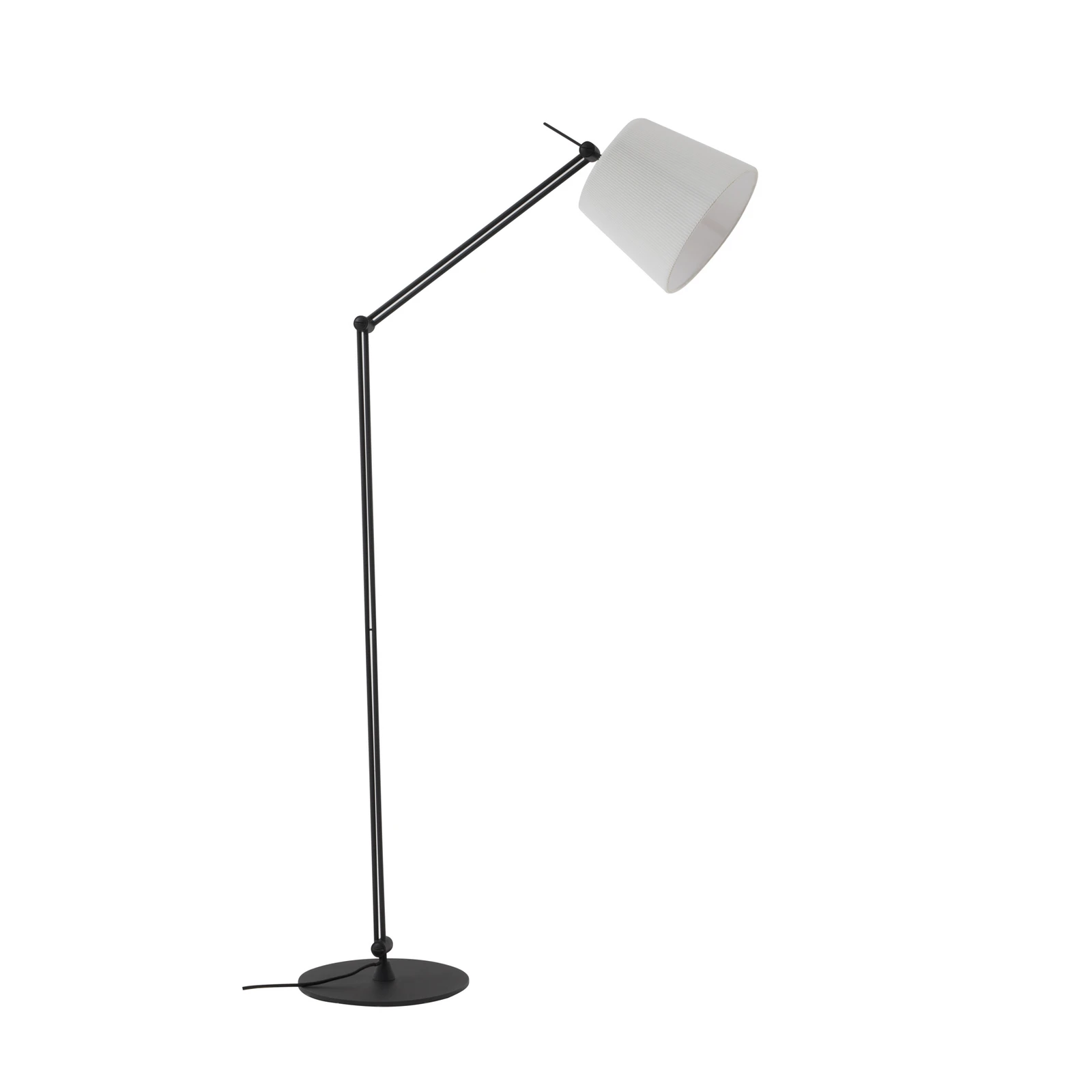 Lucande lampe sur pied Caelia, noir, textile, ajustable