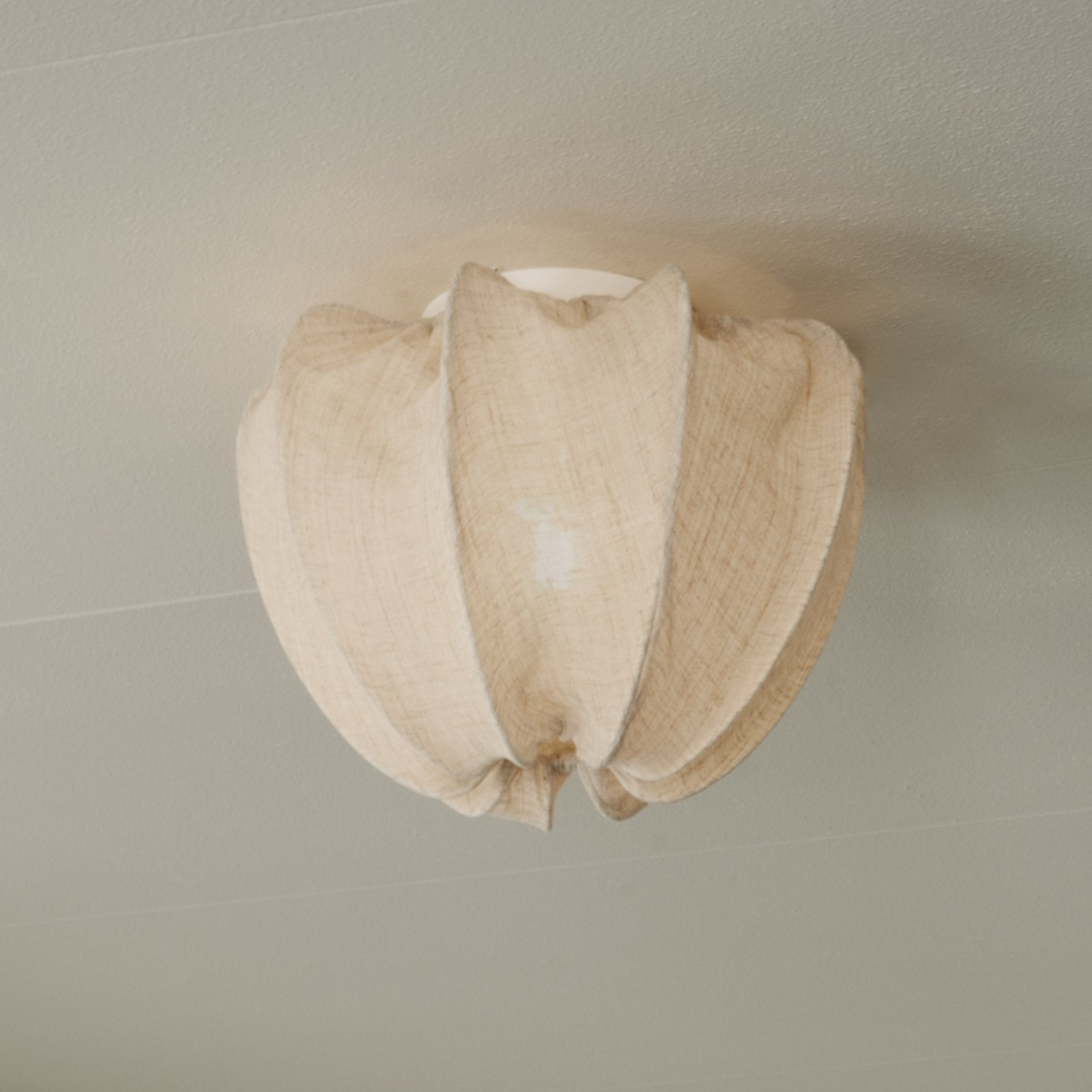 Anna plafondlamp, naturel, linnen, Ø 30 cm - Watt & Veke