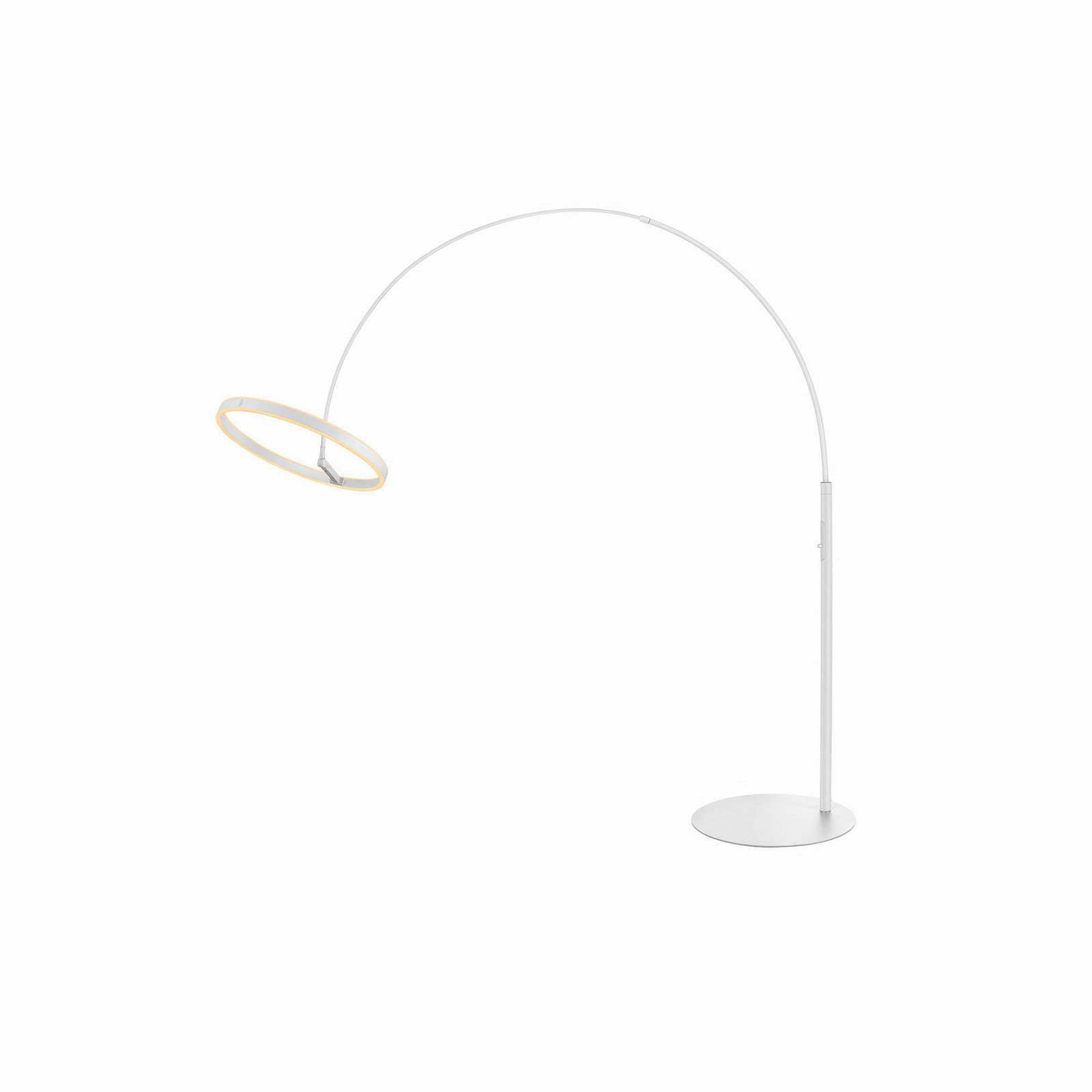 LED vloerlamp One Bow FL, wit, staal, hoogte 232 cm, CCT