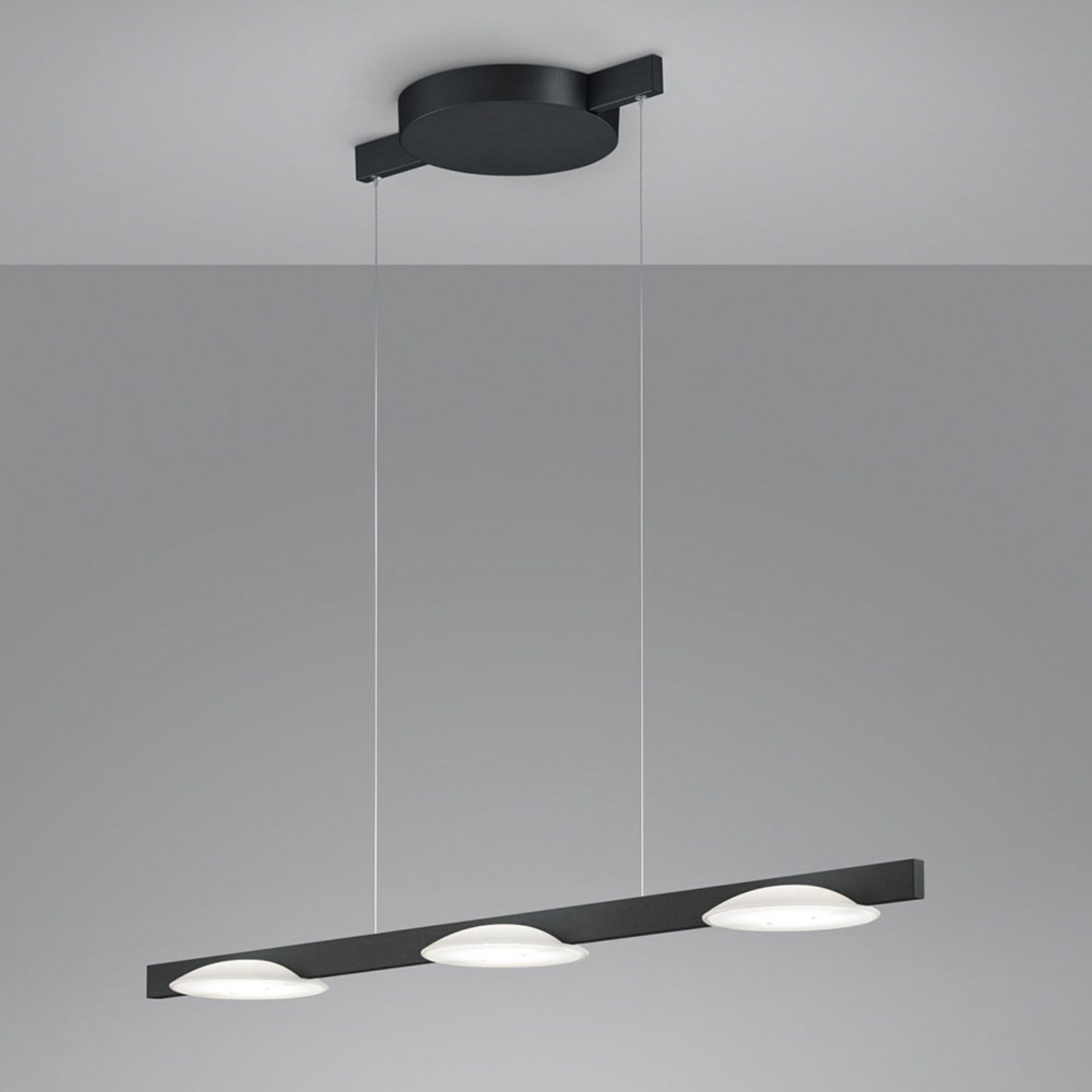Helestra Pole LED-hængelampe, 3 lyskilder, sort