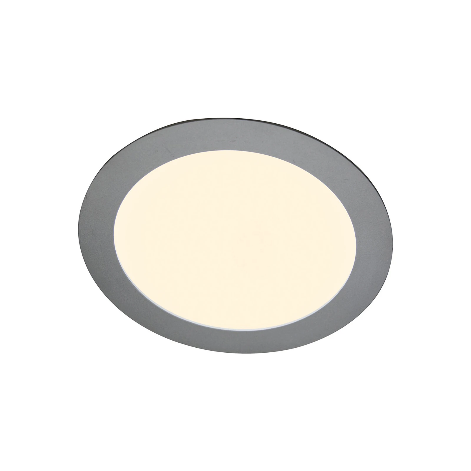 Panel LED empotrable Justus, Ø 14,5 cm, plata, IP44