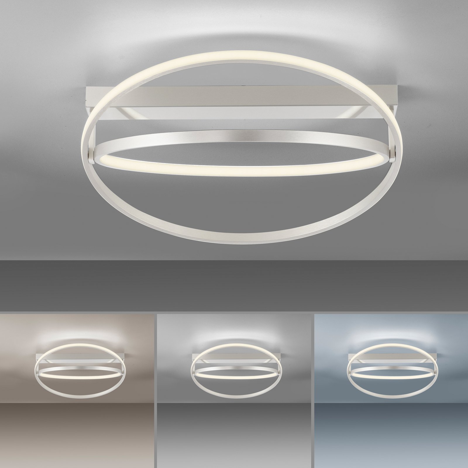 Paul Neuhaus Q-Beluga LED-loftlampe, stål