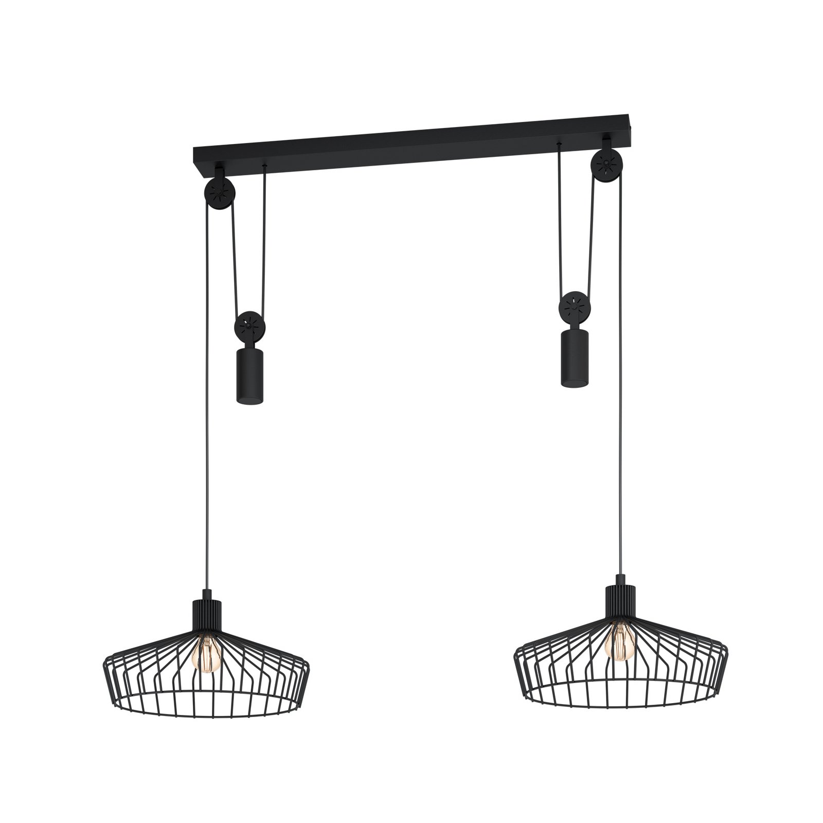 Hængelampe Winkworth med burskærm, 2 lyskilde