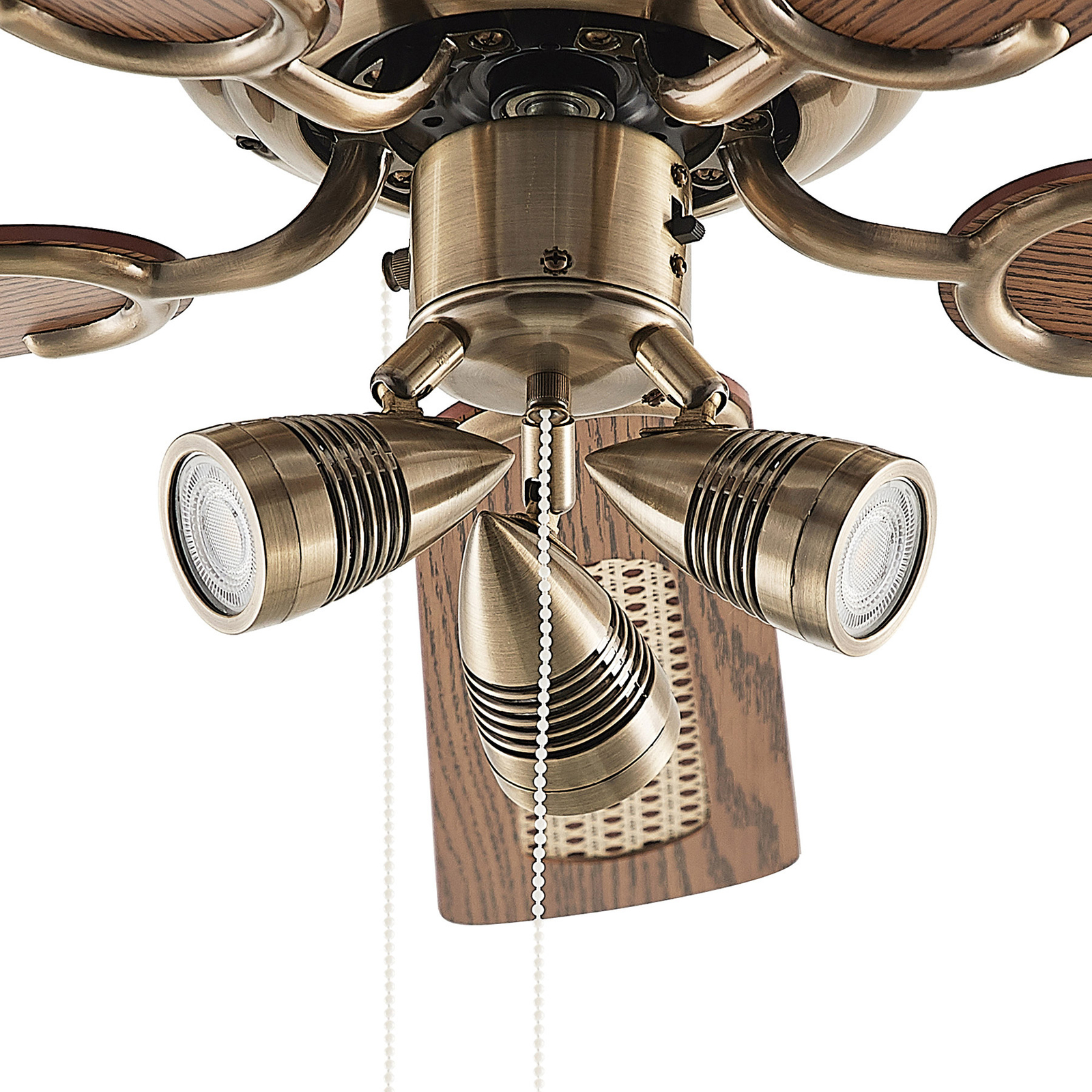 Lucande ventilateur de plafond avec lumière Anariki, silencieux, laiton