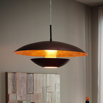 Suspension Nuvano laquée marron et or