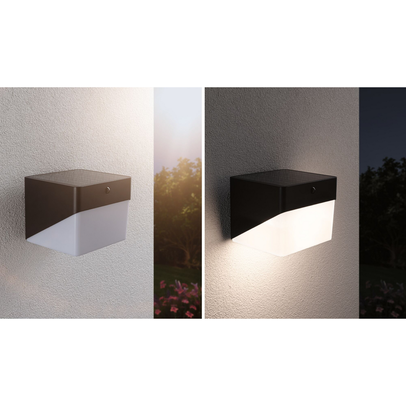 Paulmann LED sienas lampa „Lioren“, 230 V + Solar, melna, 17 cm Paulmann LED sienas lampa „Lioren“, 230 V + Solar, melna, 17 cm