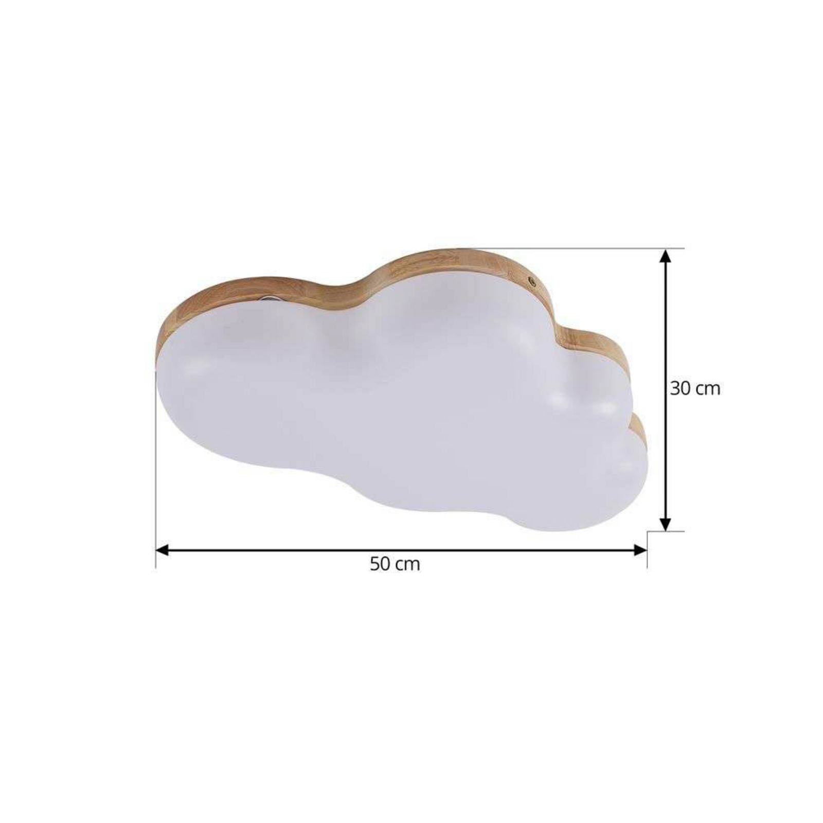 Pilvi LED Lampa Sufitowa Biały/Drewno - Lindby