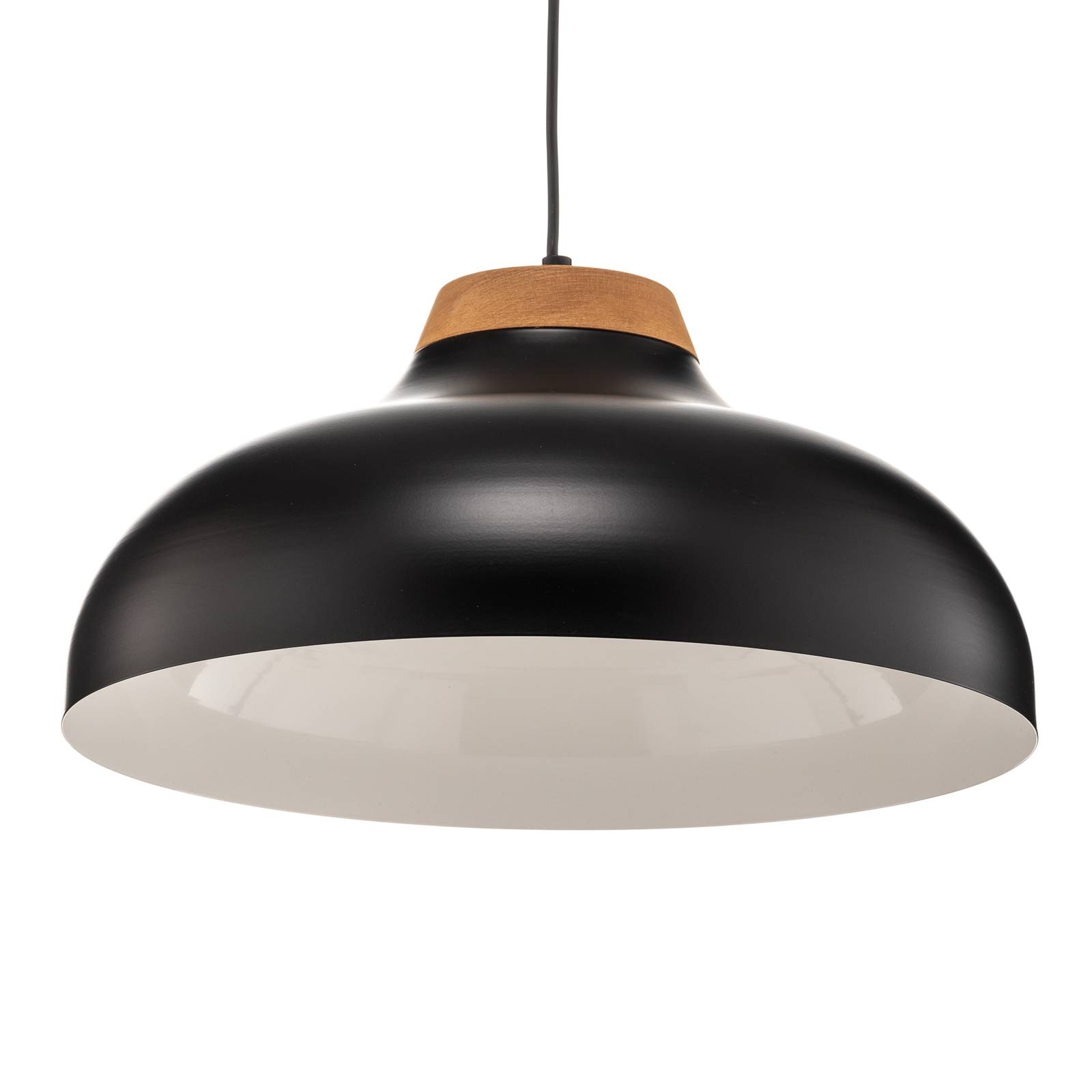 Lampa wisząca Gus z metalowym kloszem, czarna