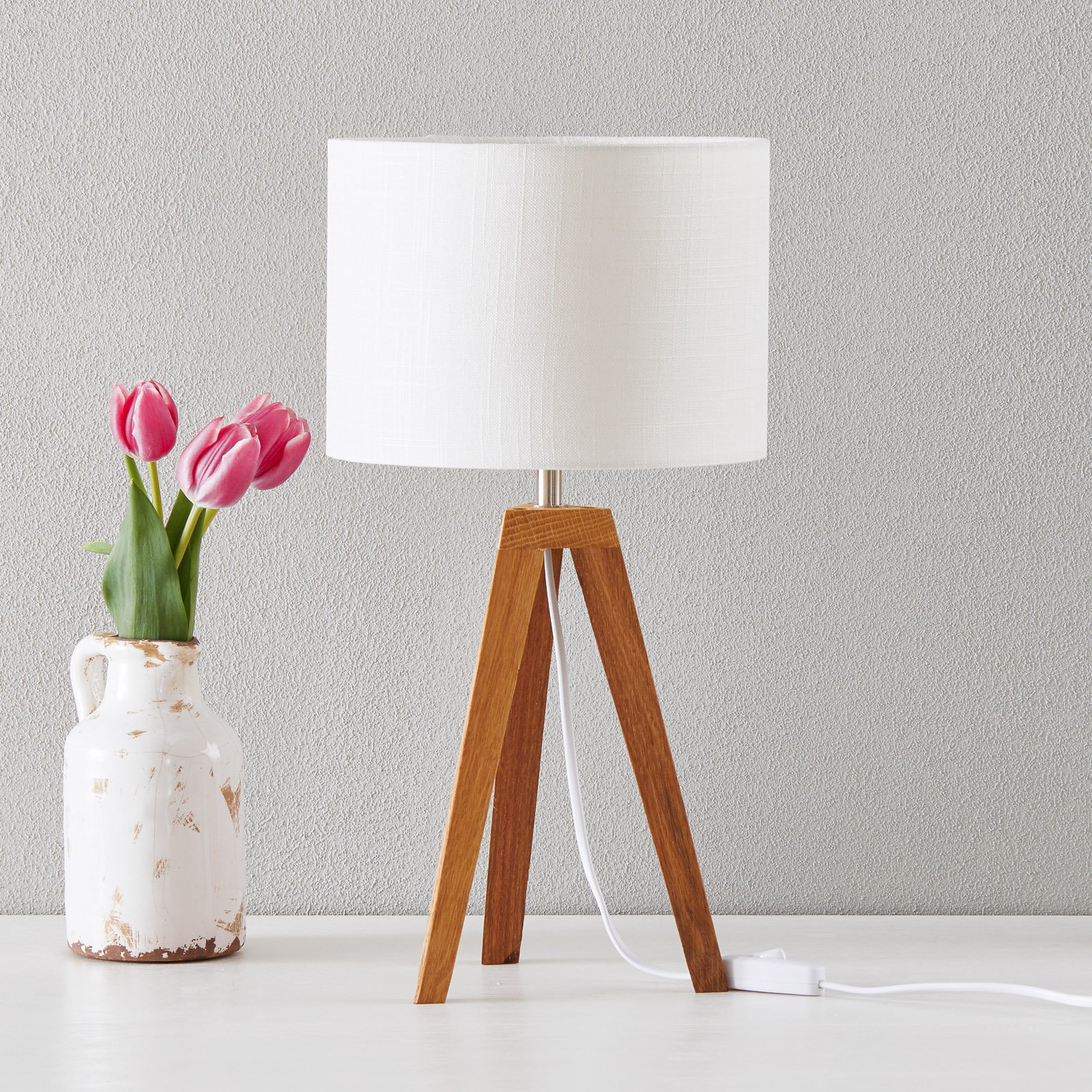 Kullen Table Lamp Oak/White - Markslöjd