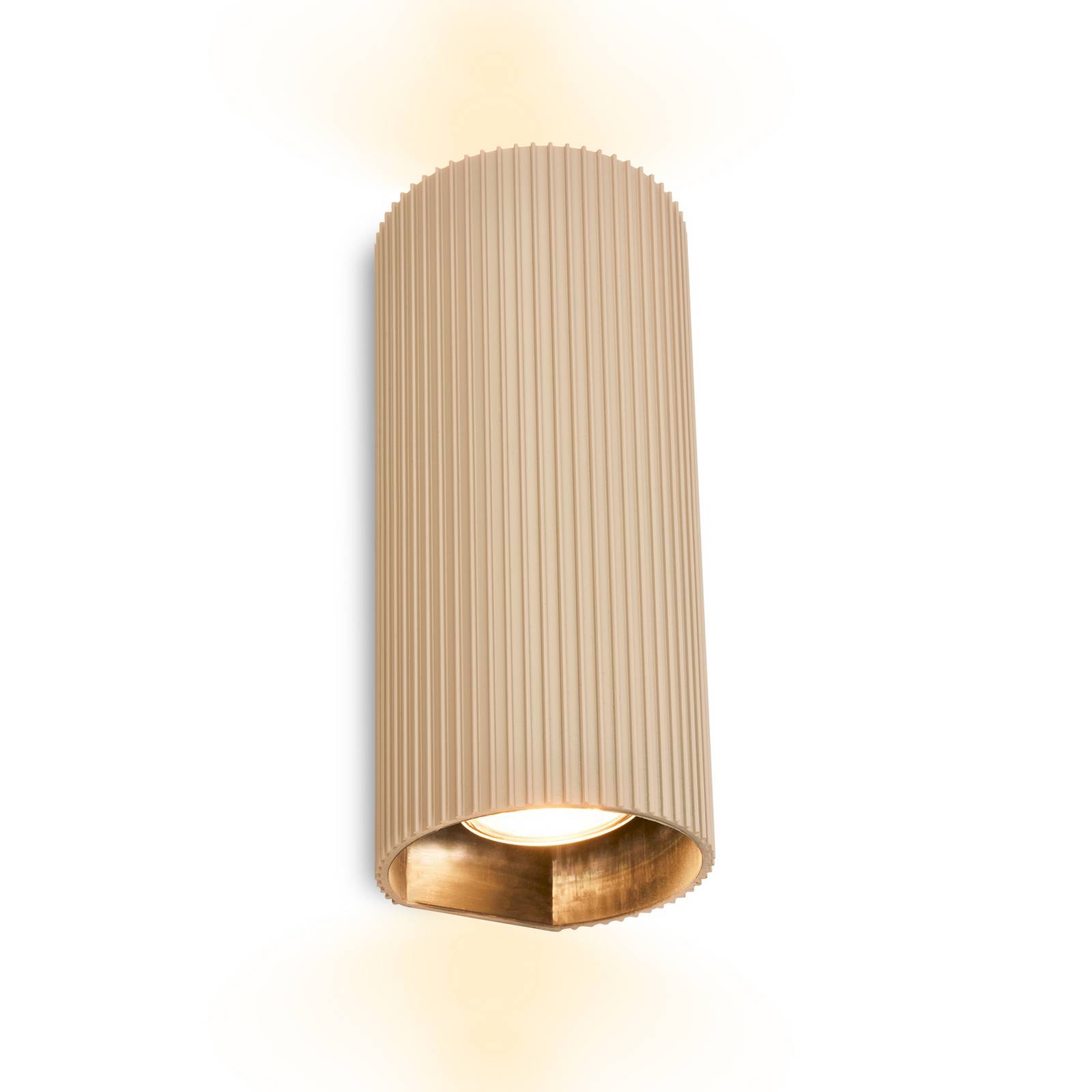 Wandleuchte Ida, beige, Kunststoff, Ø 8,5 cm, GU10