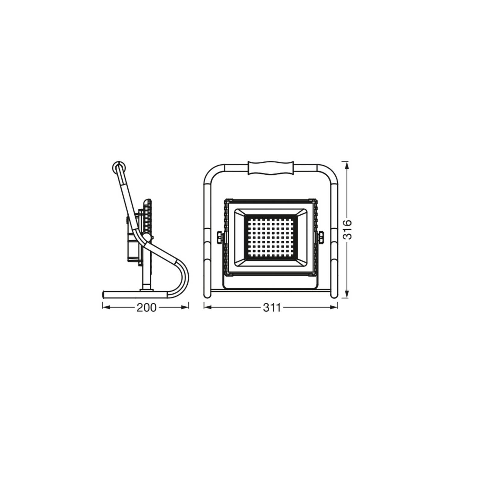 Lampa robocza LED OSRAM z akumulatorem, 30 W, pomarańczowa, IP44, 4000 K