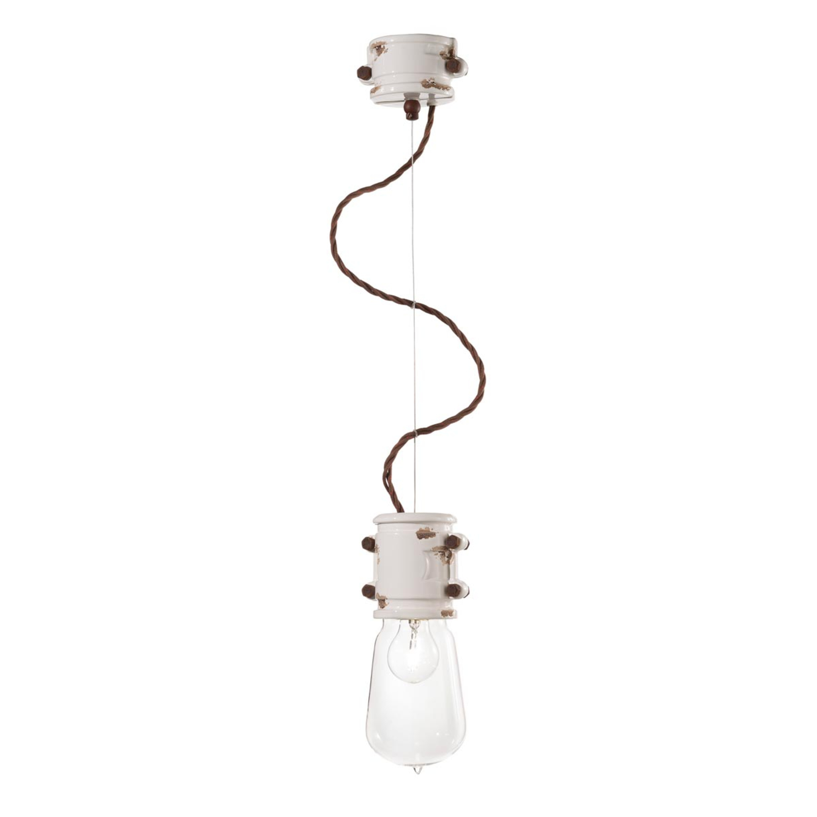 Бяла висяща лампа Nicolo с минималистичен дизайн