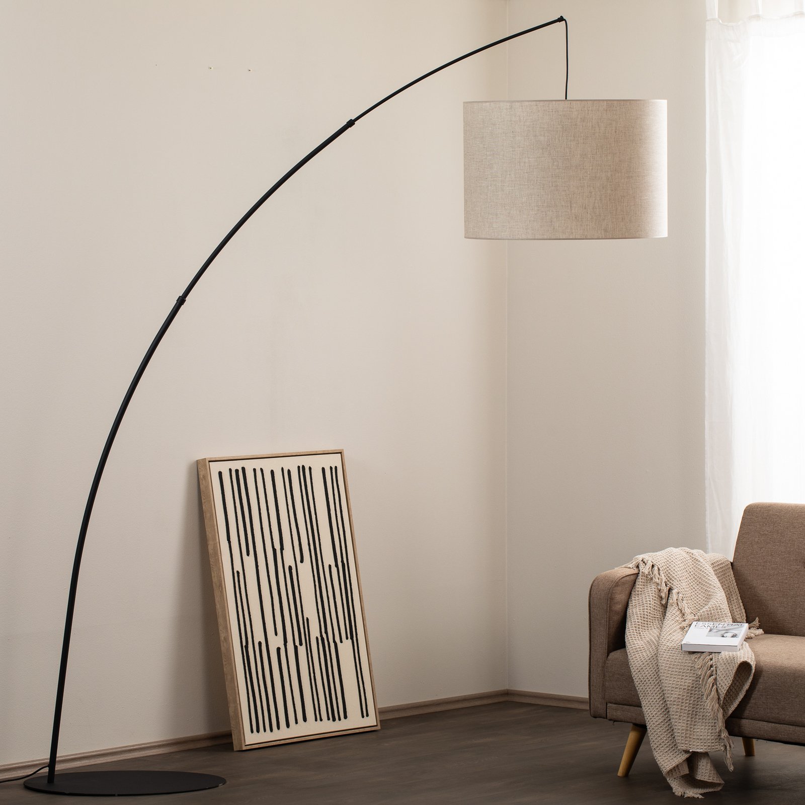 Moby Nature floor lamp with textile shade