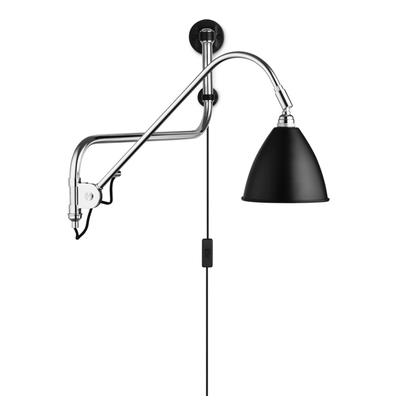 Bestlite BL10 Zidna lampa Ø16 Krom/Crna - GUBI