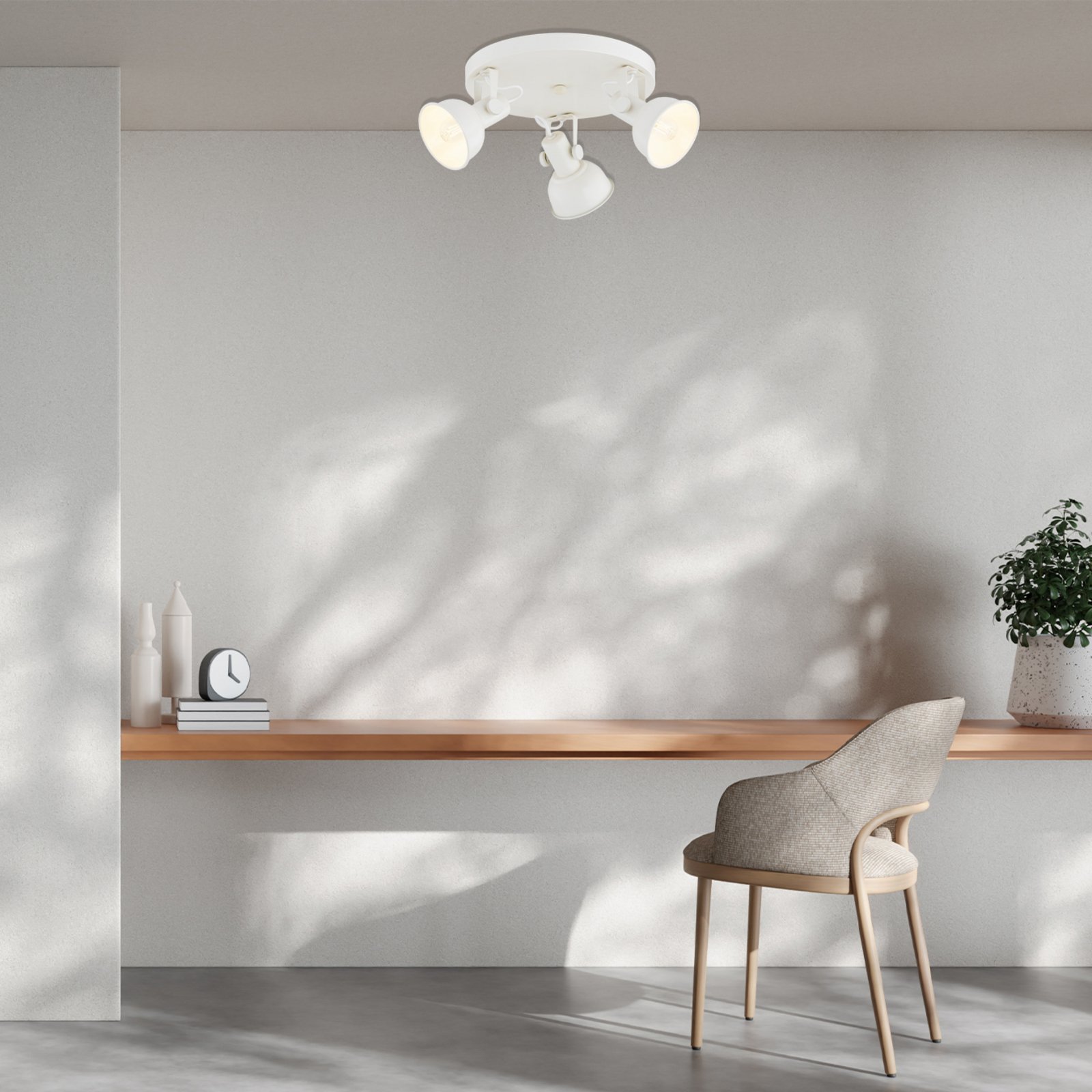 Roată de tavă Trogir, bej, 3 becuri, oțel, Ø 30 cm