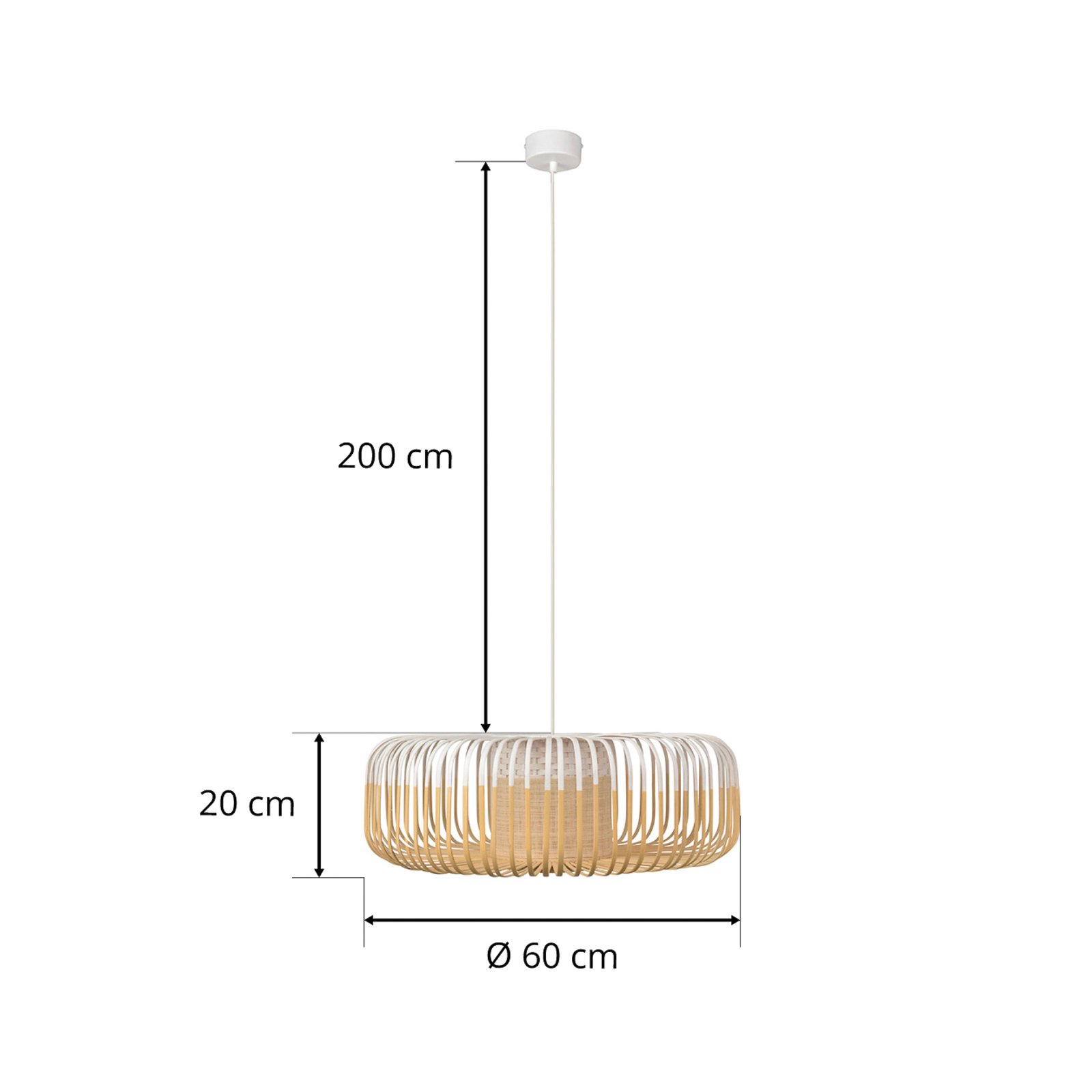 Forestier Bamboo Light XL závěsné světlo 60cm bílá