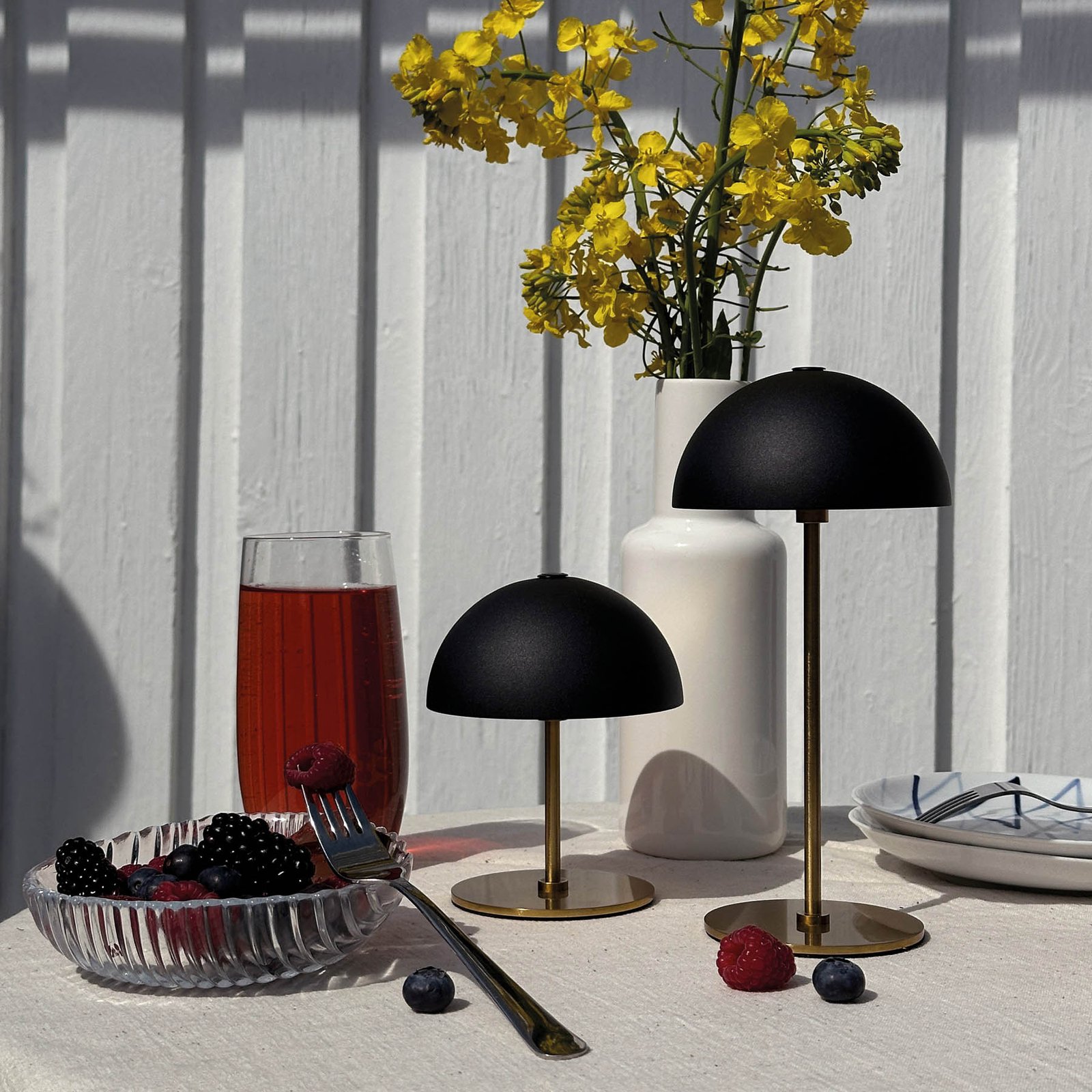 Along Portable Table Lamp 2 pcs. Mini Black/Brass - DybergLarsen
