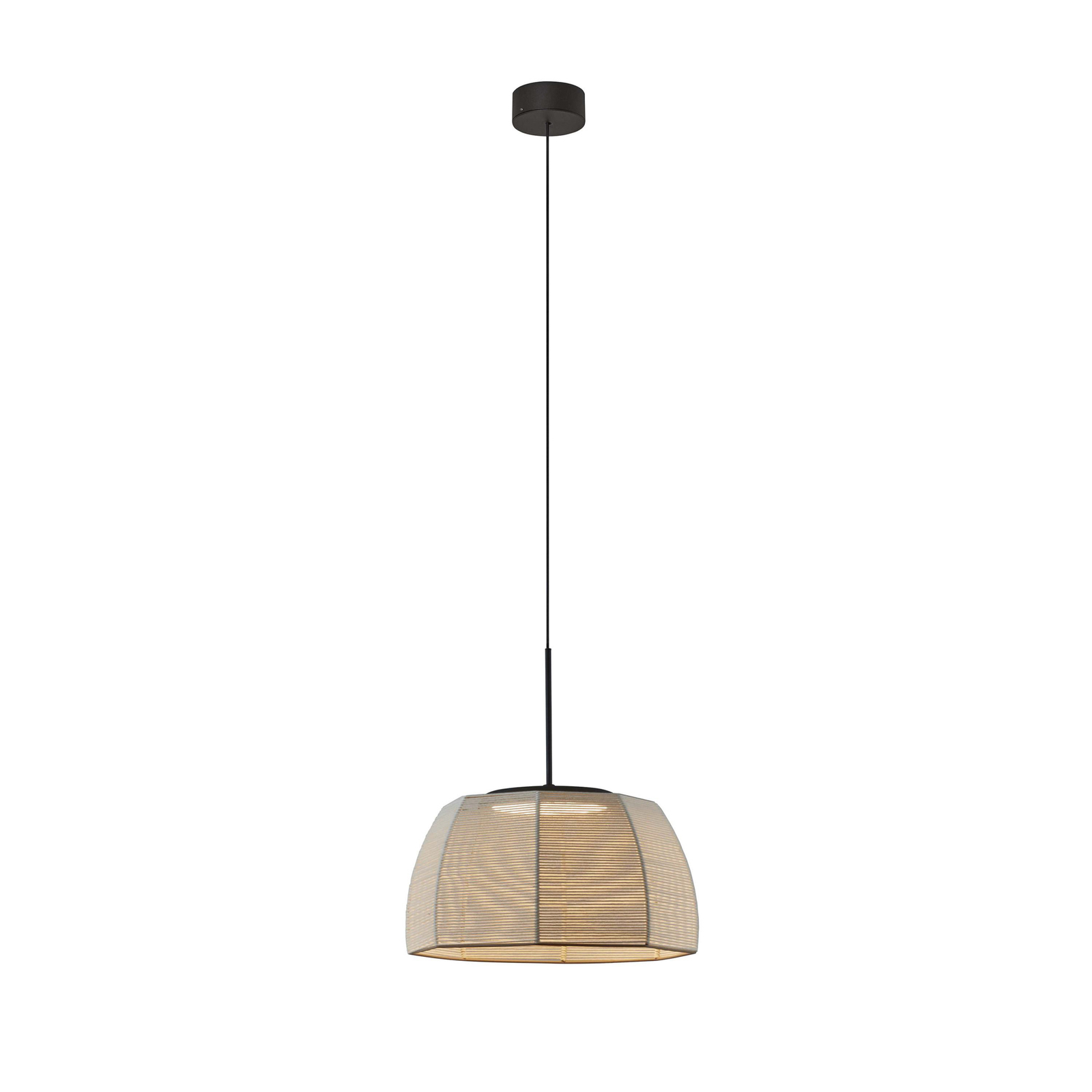 Bover LED hanglamp Tanit, Ø 43 cm, zwart/beige, stof