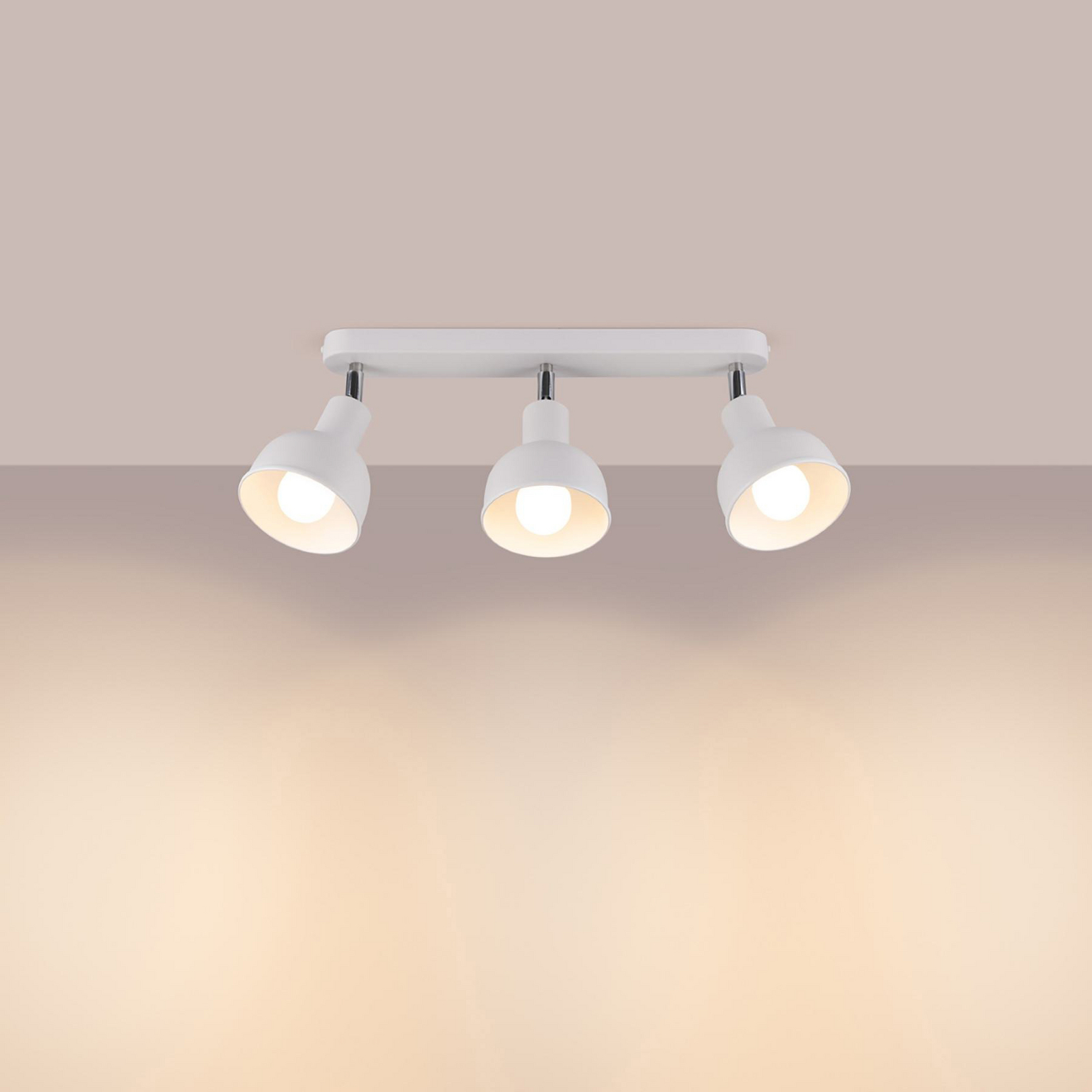 Elba ceiling light, 3-bulb, steel, length 40 cm