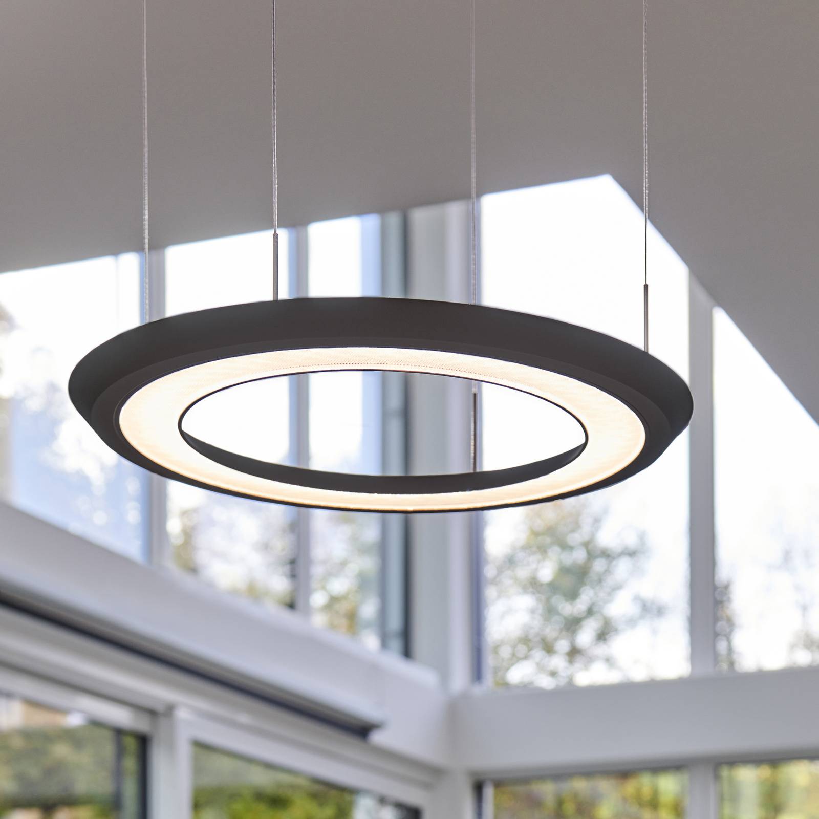 Oligo OLIGO Yano LED hanging light up/down, CCT, black, for Living / Dining Room, aluminium, steel, plastic, 51.5 W