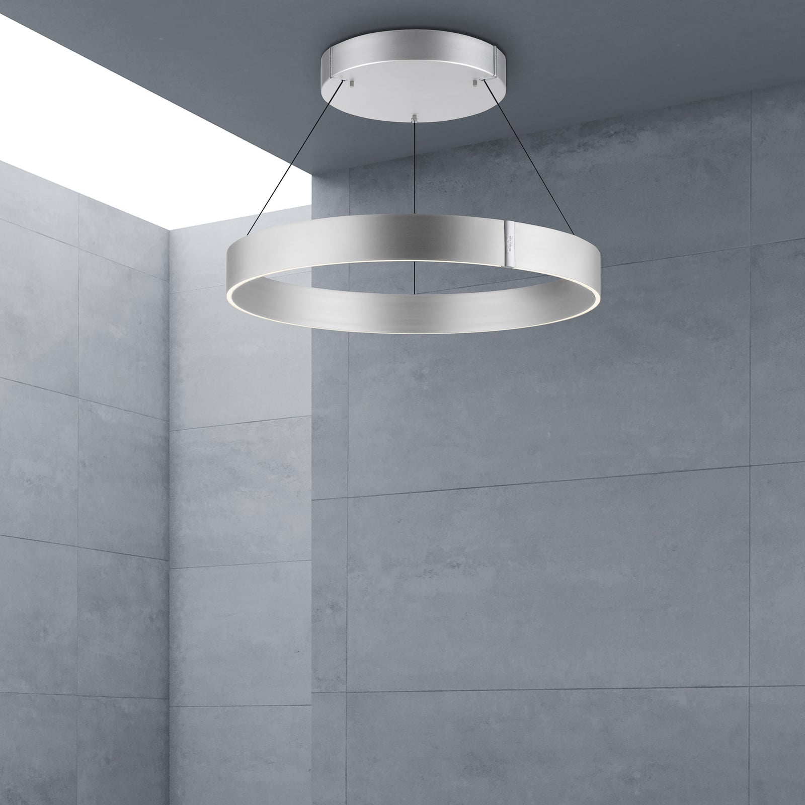 E-Clipse LED-hänglampa, stone, Ø70 cm, metall, CCT – PURE E-Clipse LED-hänglampa, stone, Ø70 cm, metall, CCT – PURE