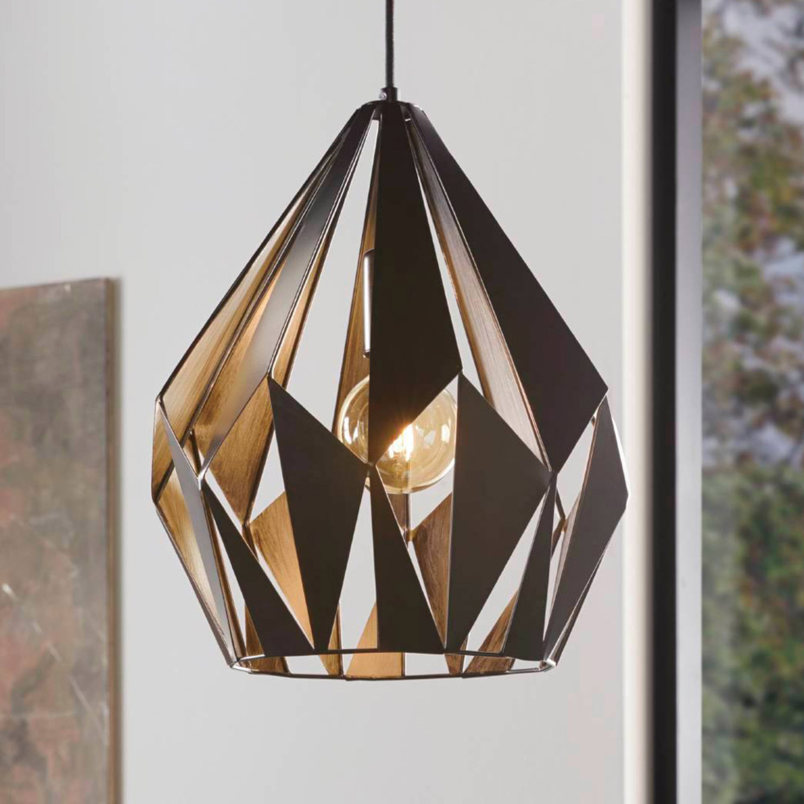 Lampada a sospensione Carlton nero-argento Ø 31 cm