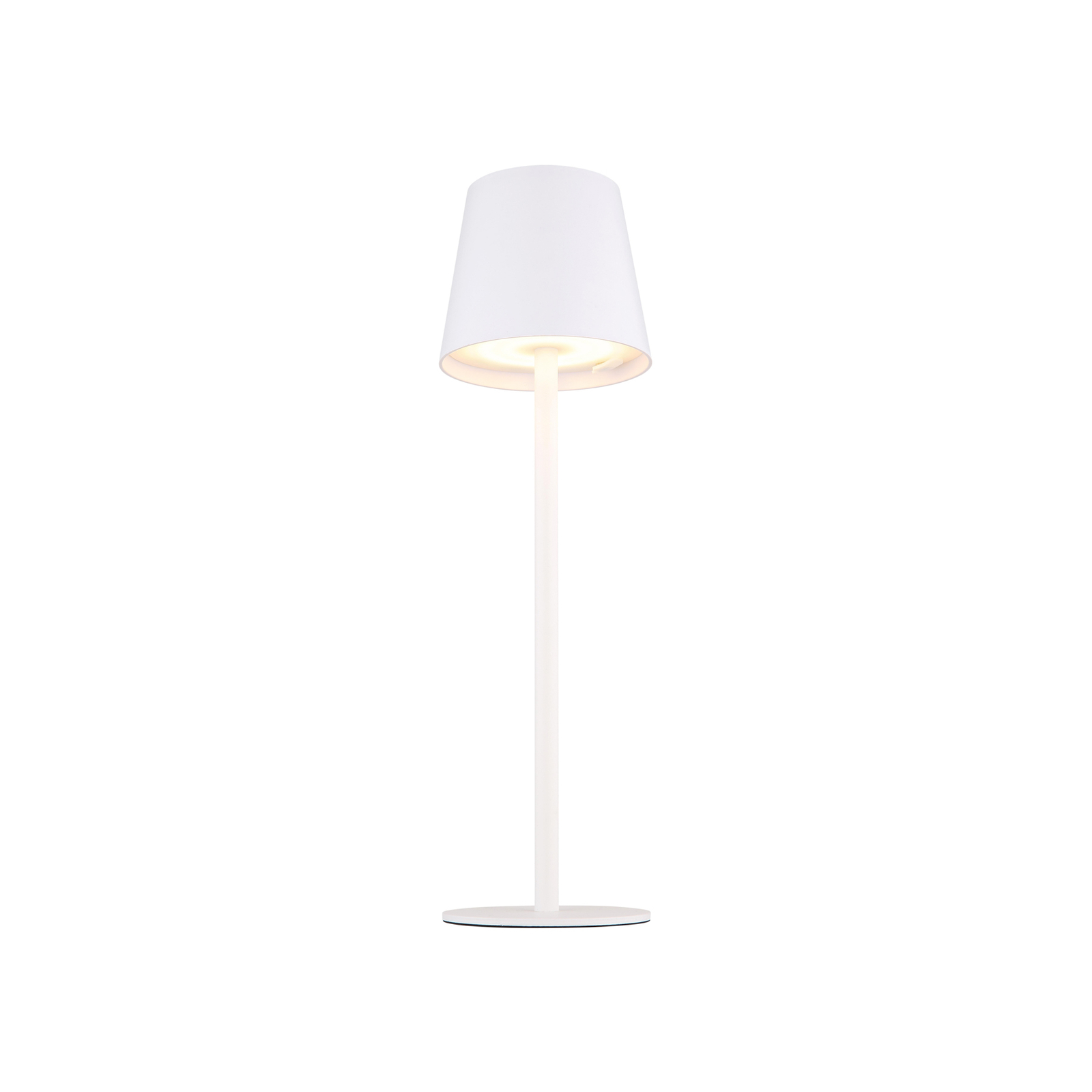 Ladattava LED-pöytävalaisin Vannie, valkoinen, korkeus 36 cm, CCT-arvo