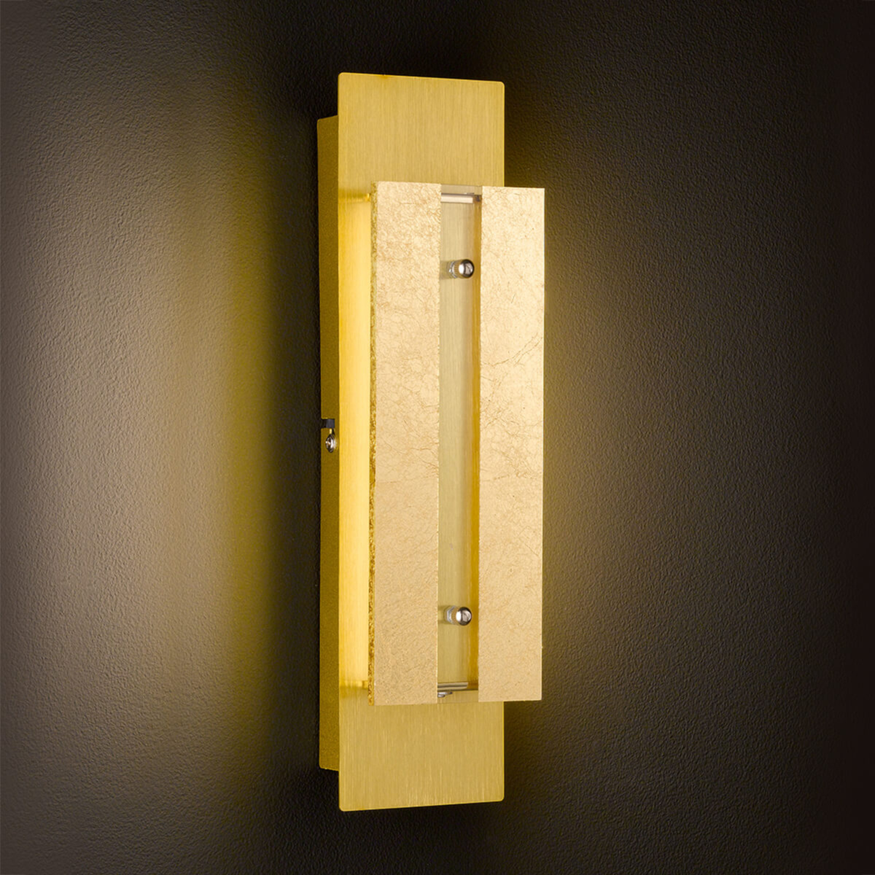 Wofi Golden Arlon LED wall light, dimmable in 3 levels, for Living / Dining Room, metal, acrylic, 5 W, energy efficiency: A+, W: 30 cm, H: 8 cm