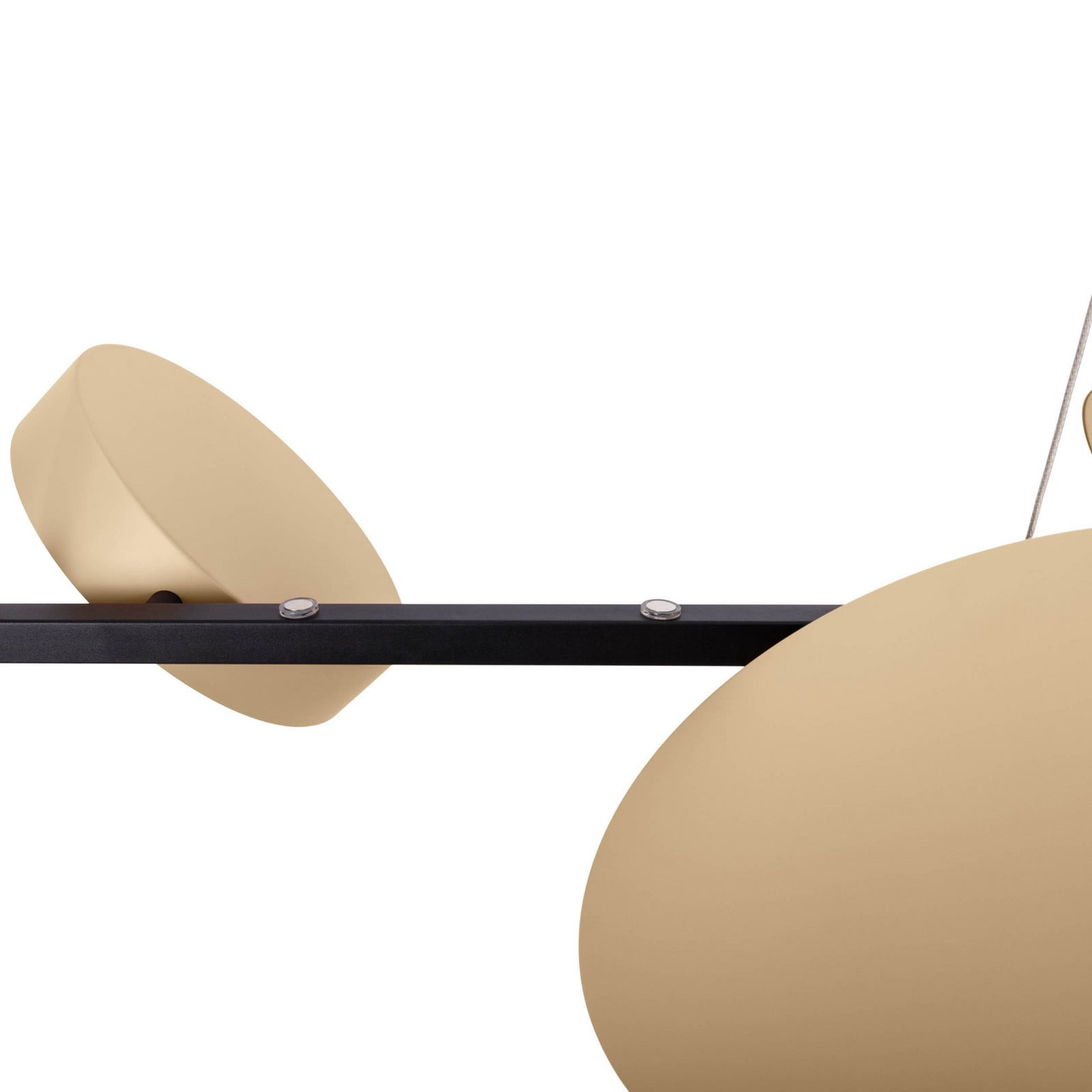 Näve Lampă suspendată LED Tessa negru/bej 110cm Touchdim CCT 4 becuri. - Camera de zi / sufragerie - modern - negru bej - Metal