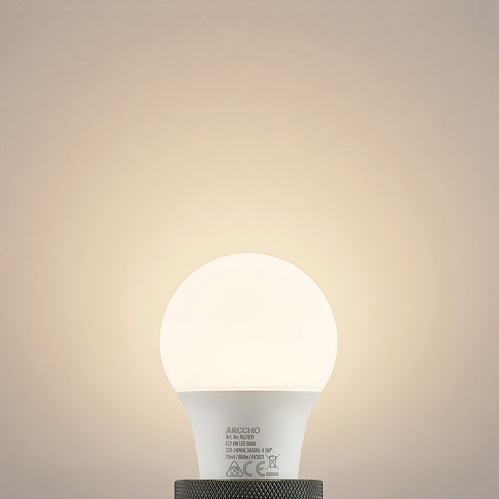 LED-lamppu E27 A60 8W 3 000 K opaali