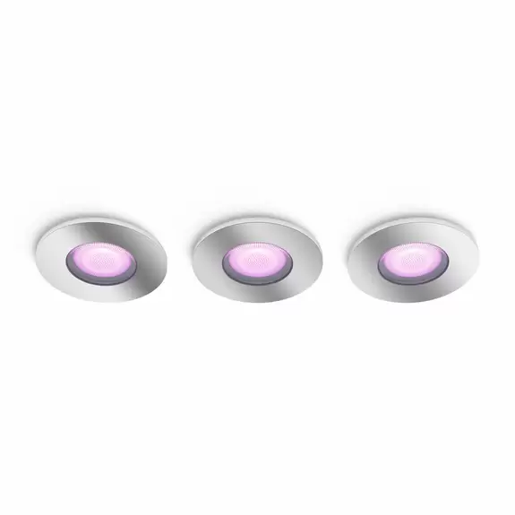 Lampenwelt Philips Hue Xamento Einbauspot Aluminium 3er-Set