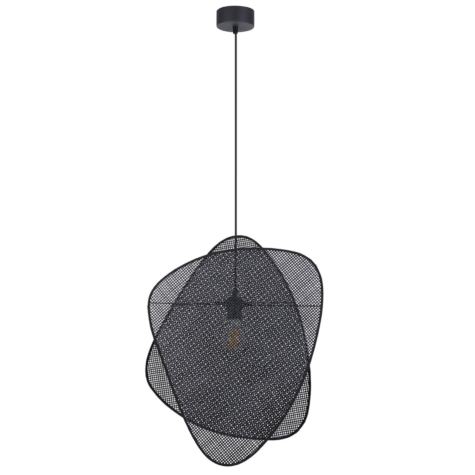 Screen S Hängeleuchte, 58 cm, schwarz, Rattan - MARKET SET