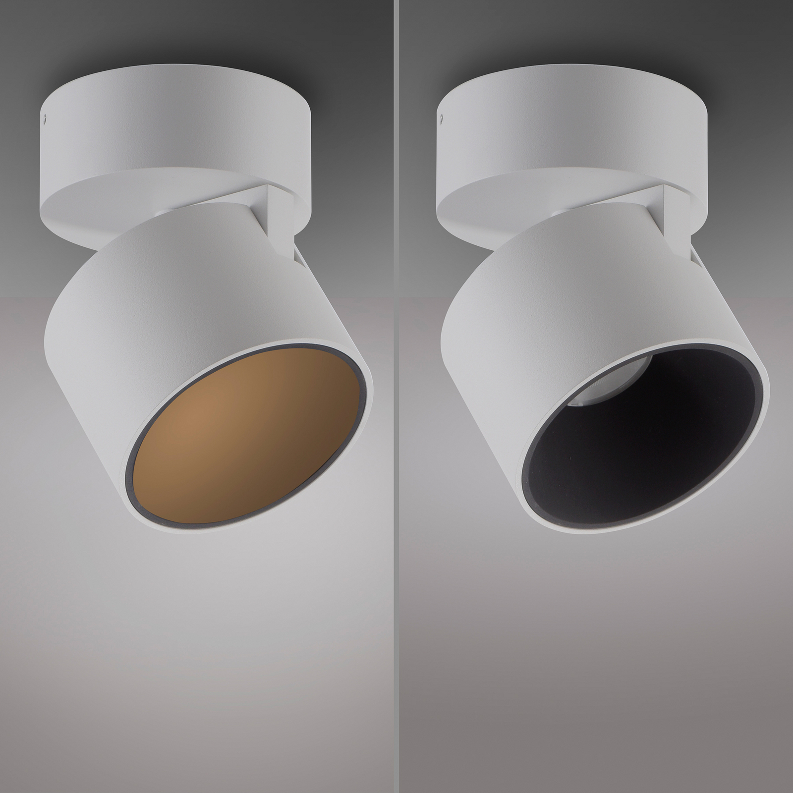 PURE LED тавански спот Cup, бял, Ø 9,5 cm, метал