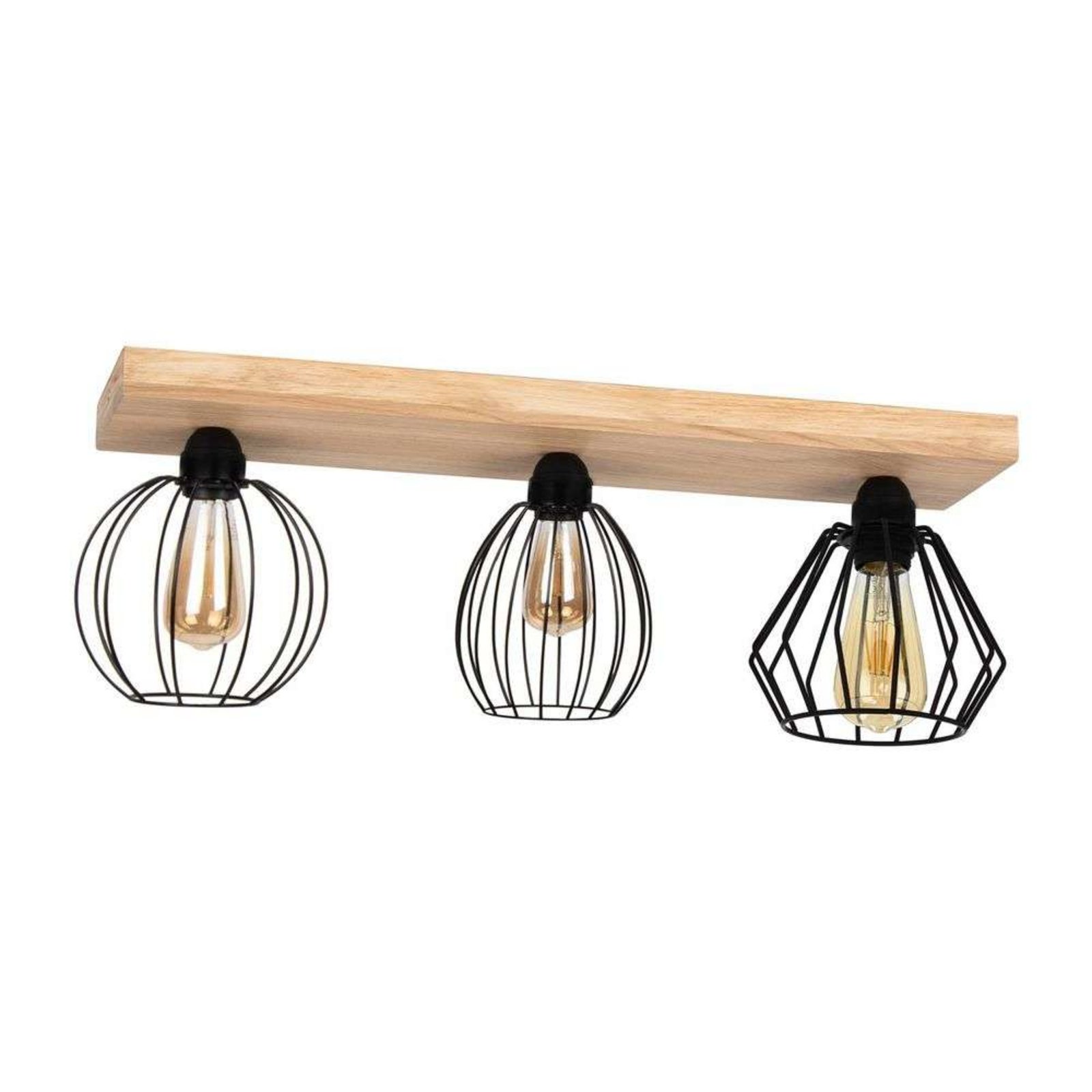 Various 3 Ceiling Lamp Pine Wood - Envostar